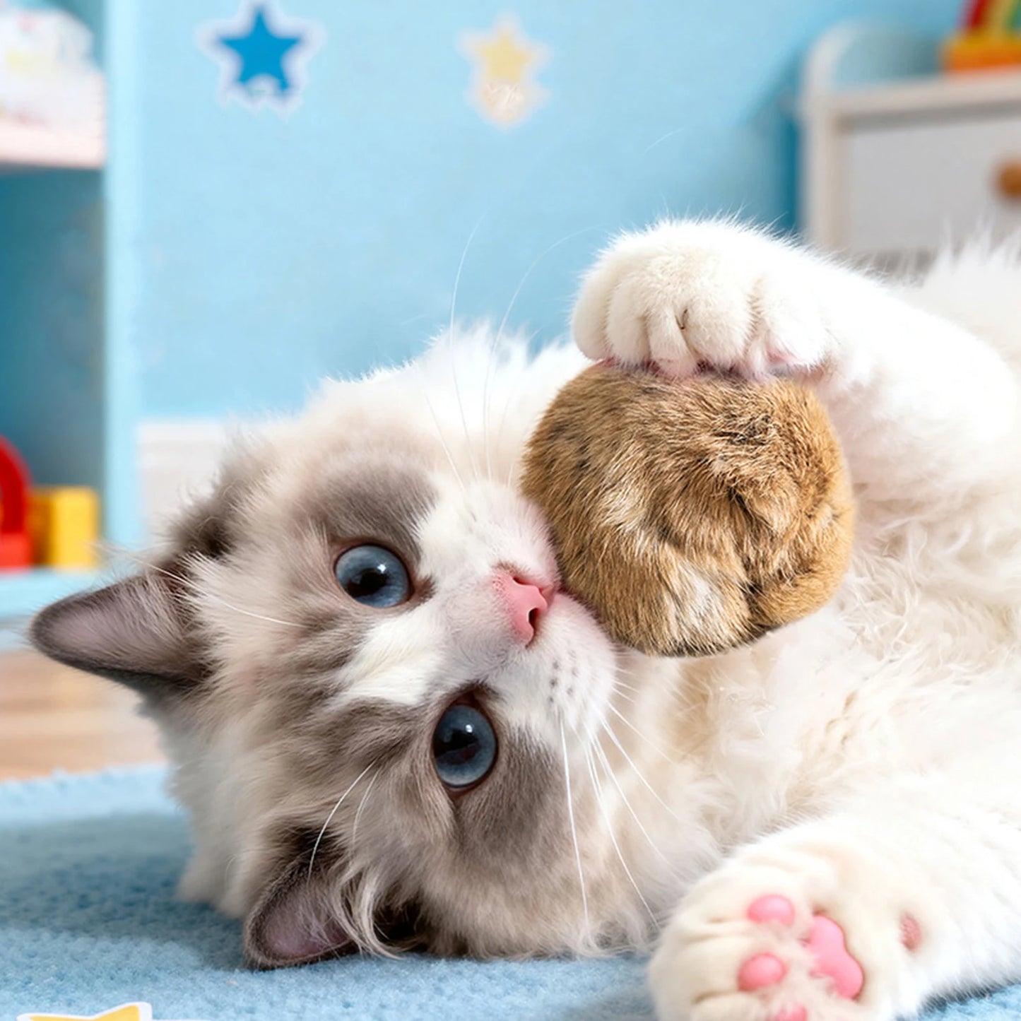 Alloet Faux Fur Cat Balls Toy For Indoor Kitten Play