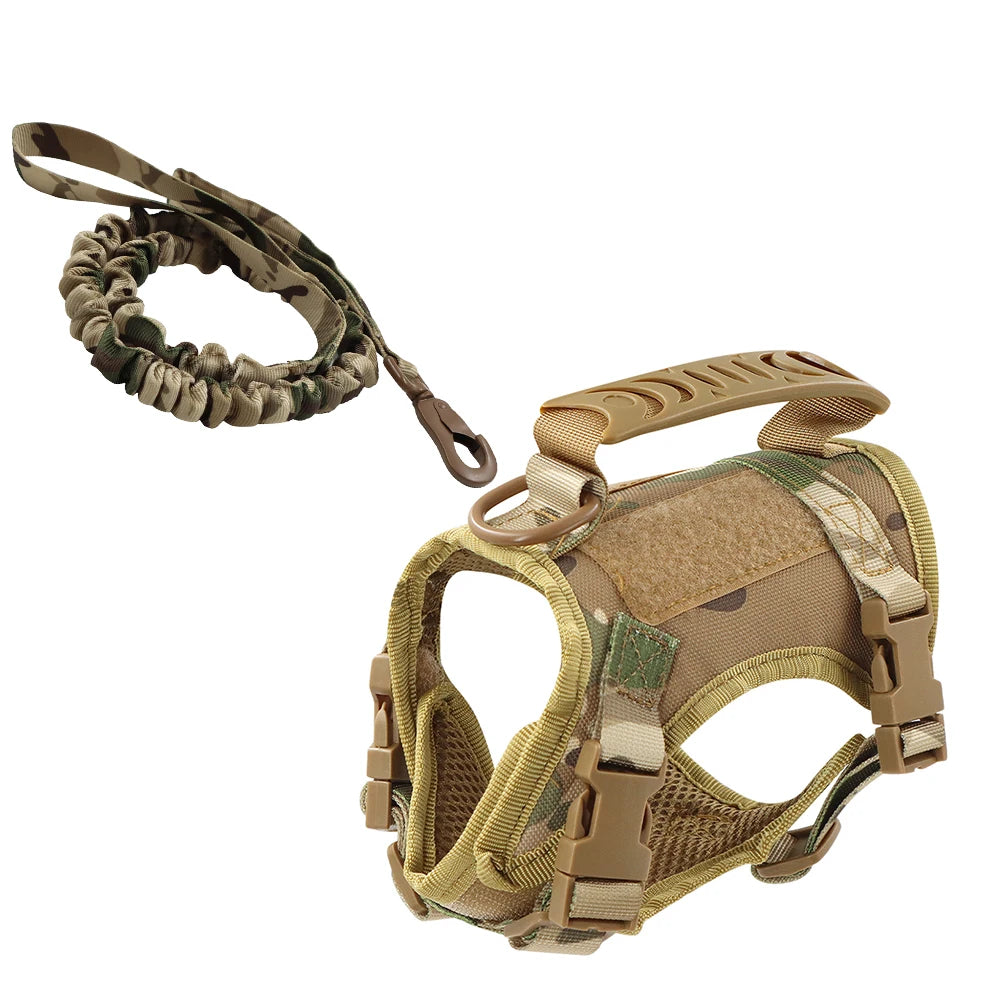 PETRAVEL Tactical Puppy Harness Leash Set For Small Dogs