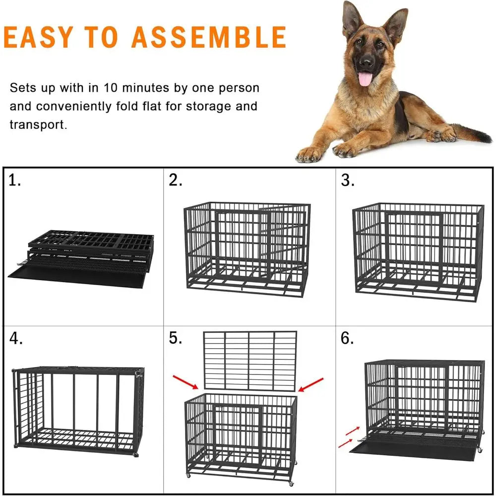 Heavy Duty Indestructible Escape Proof Dog Crate For Large Dogs
