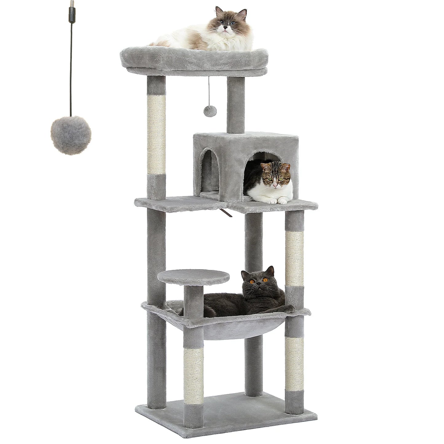 PAWZ Road Five Level Indoor Cat Tree Tower With Hammock