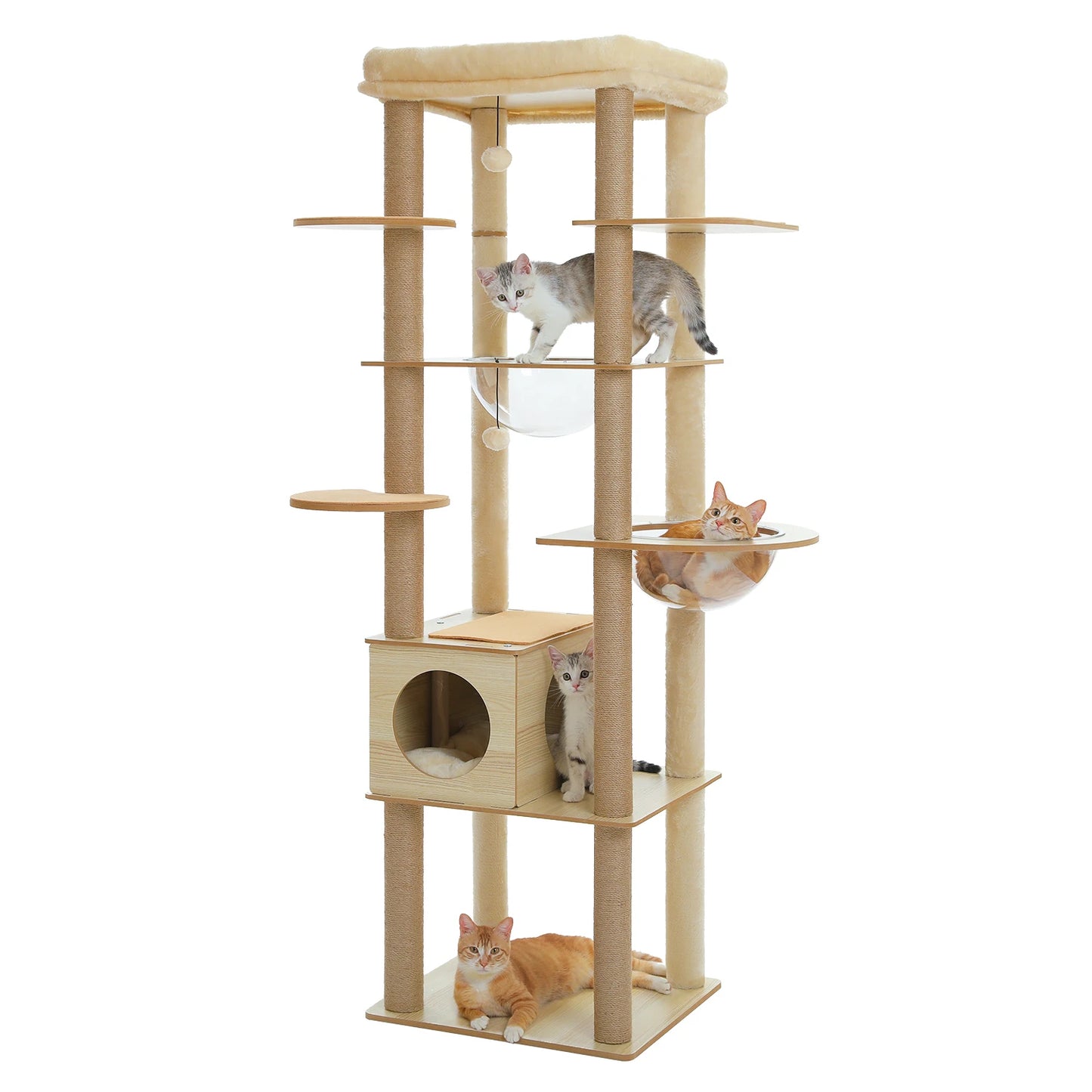 Pawz Multi Level Cat Tree With Scratching Posts And Hammock