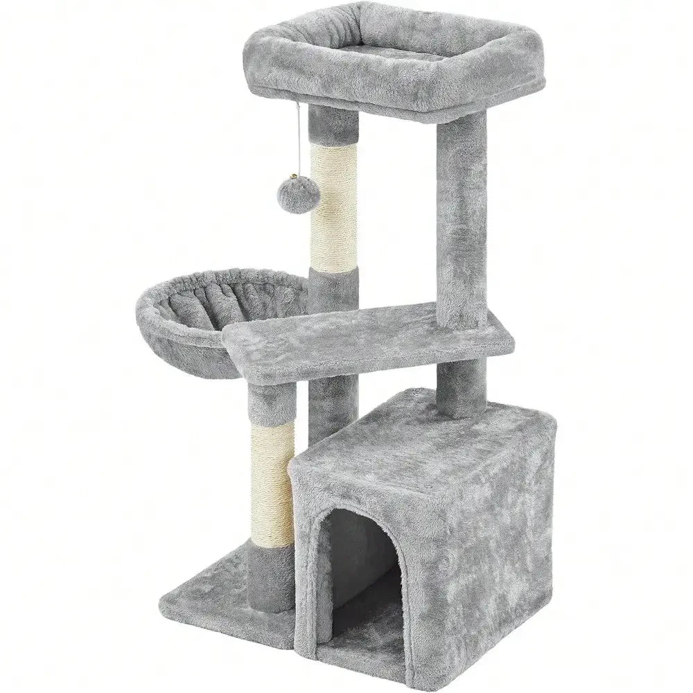 Cat Tower With Plush Cover, Condo, Platform And Basket