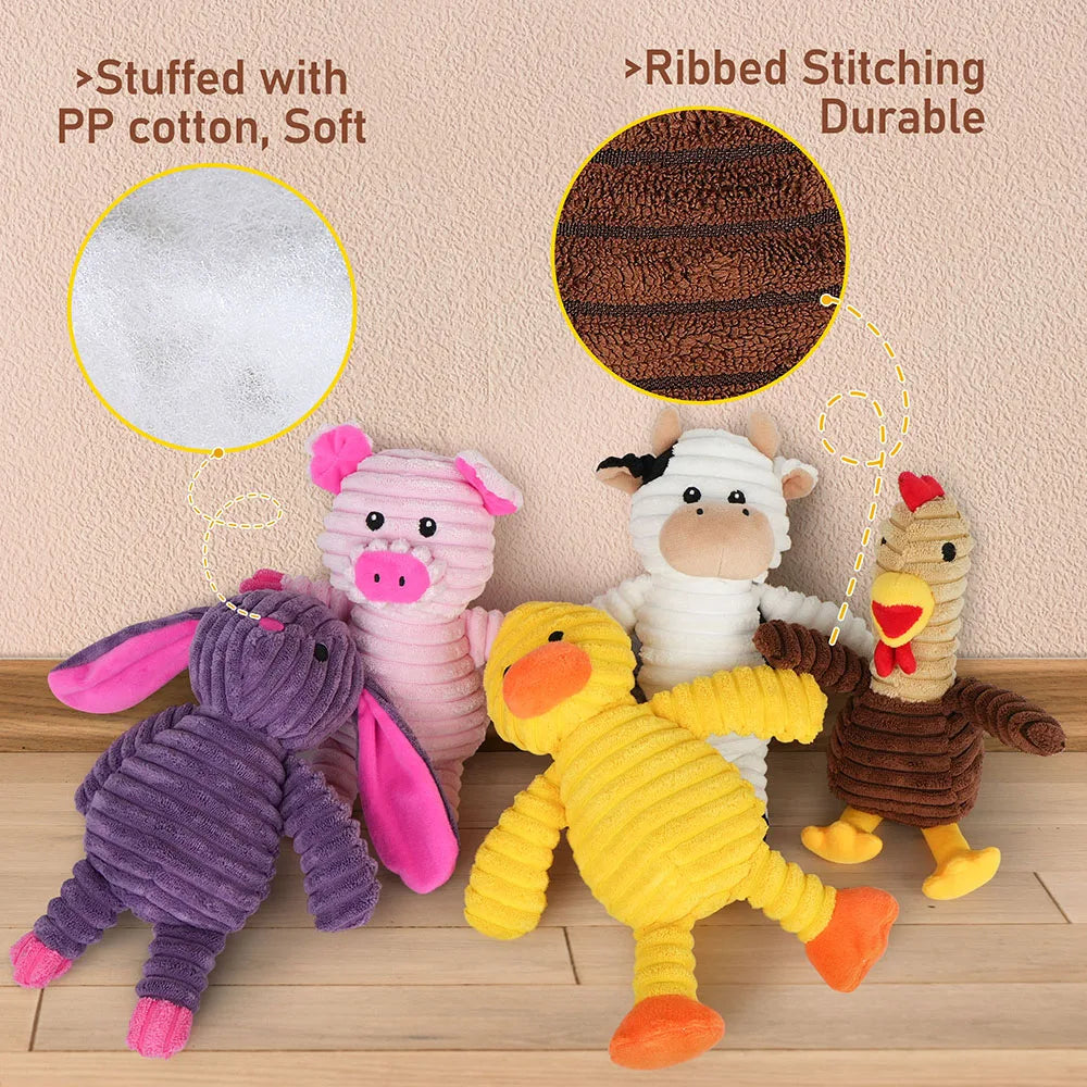 Premium Plush Squeaky Dog Toys Assortment Pack For Pets