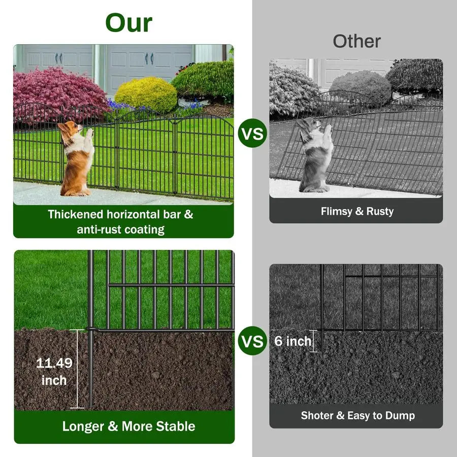 XMSJ No Dig Garden Fence Panels For Rabbits And Pets