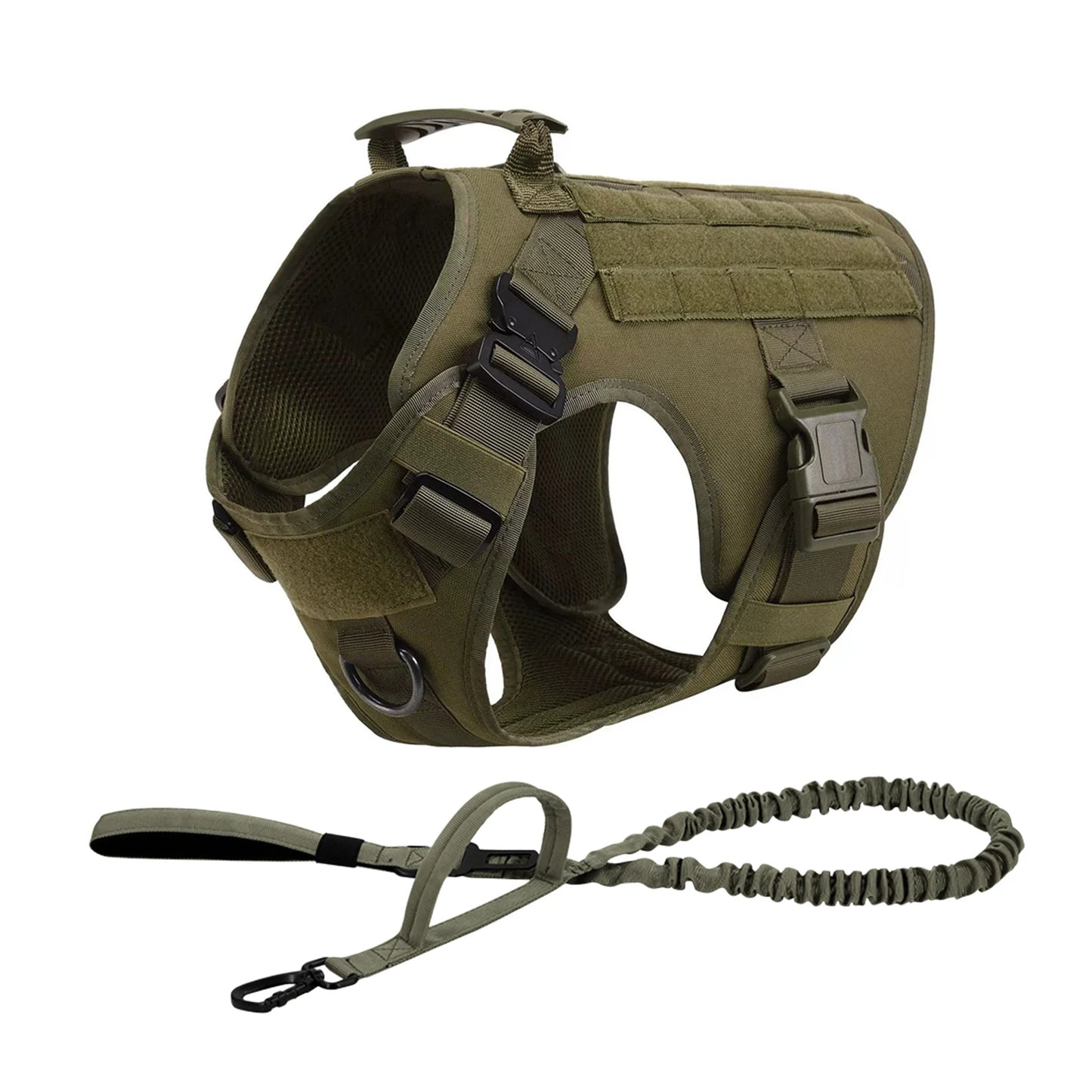 Rugged Tactical Dog Harness Vest With Molle Pouches For Dogs