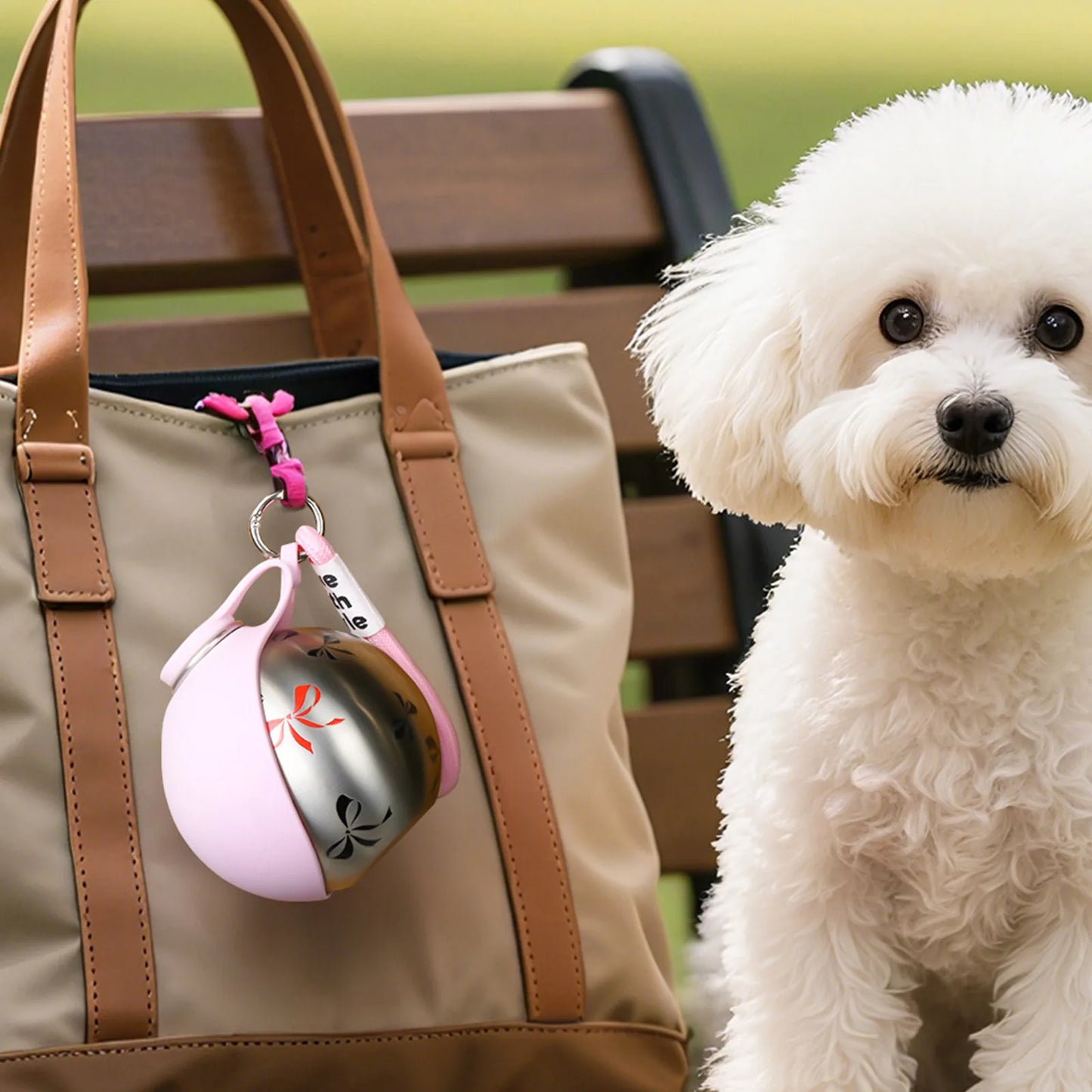 2-In-1 Dog Water Bottle With Silicone Bowl Stainless Steel Travel