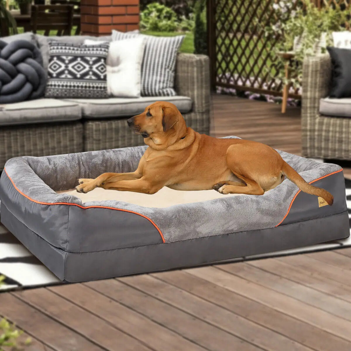 BINGOPAW Orthopedic Memory Foam Bolstered Dog Bed Sofa Waterproof