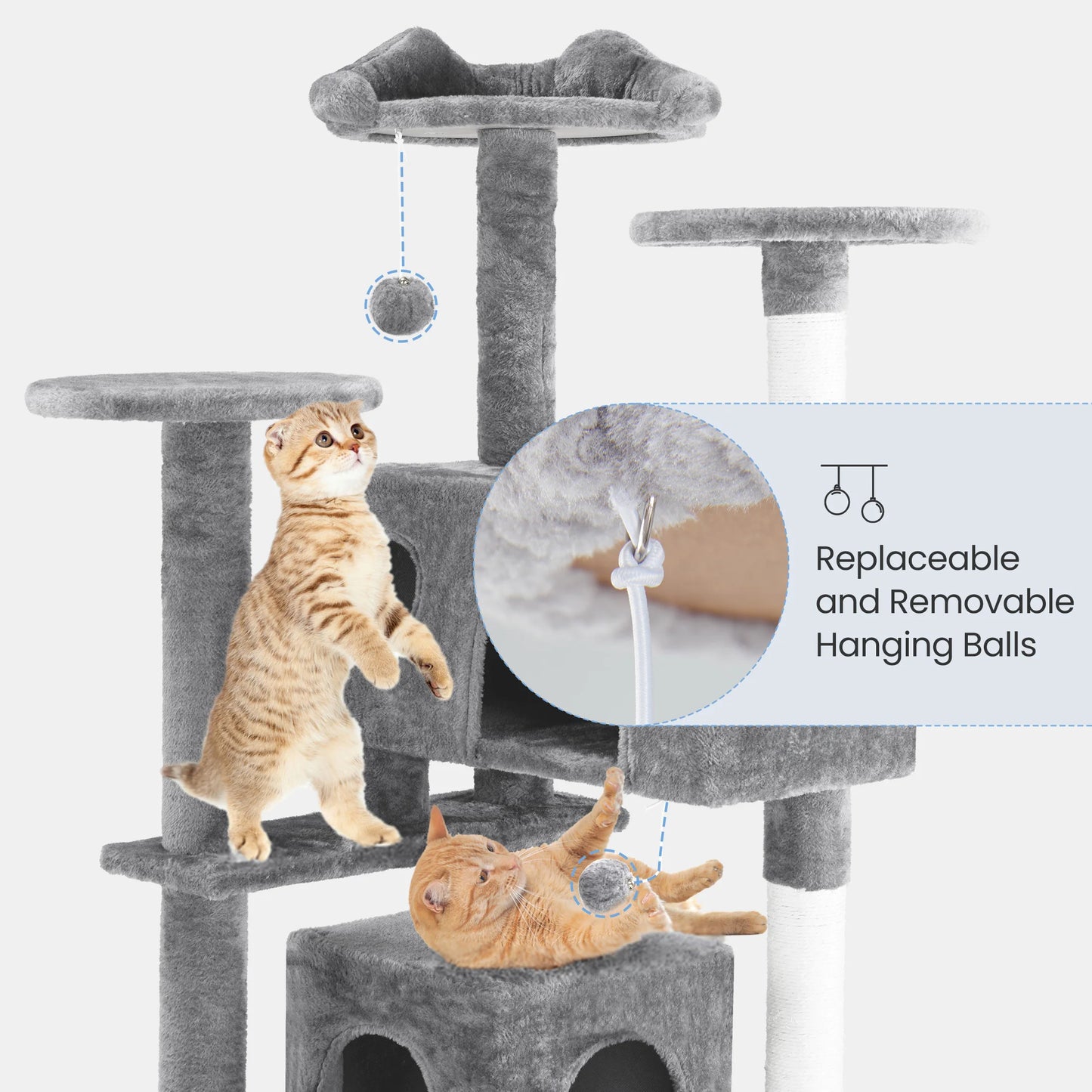 MCQ Indoor Cat Tree Tower Multi-Level With Sisal Scratching Post