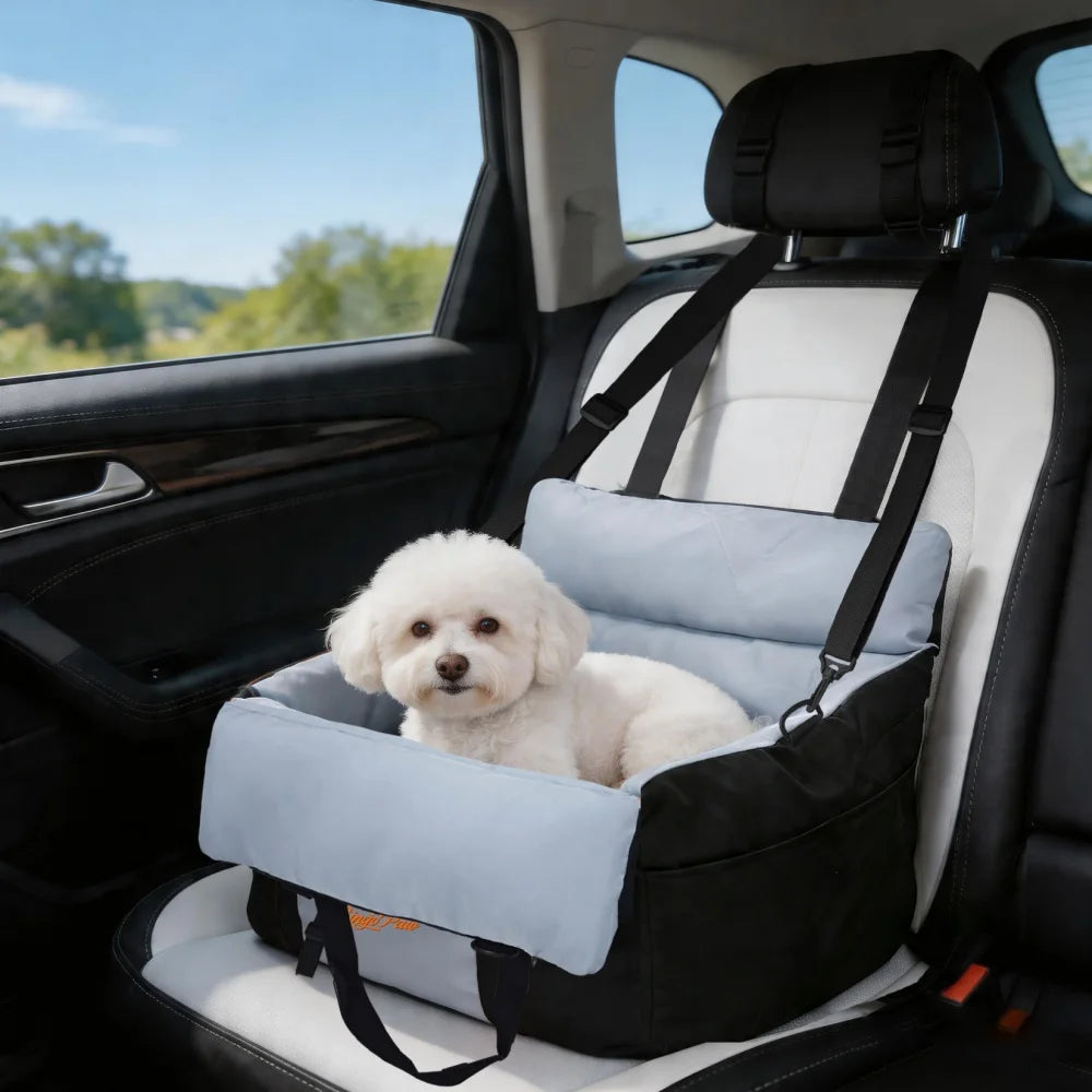 Borwart Portable Dog Car Seat With Safety Belt And Washable Cover
