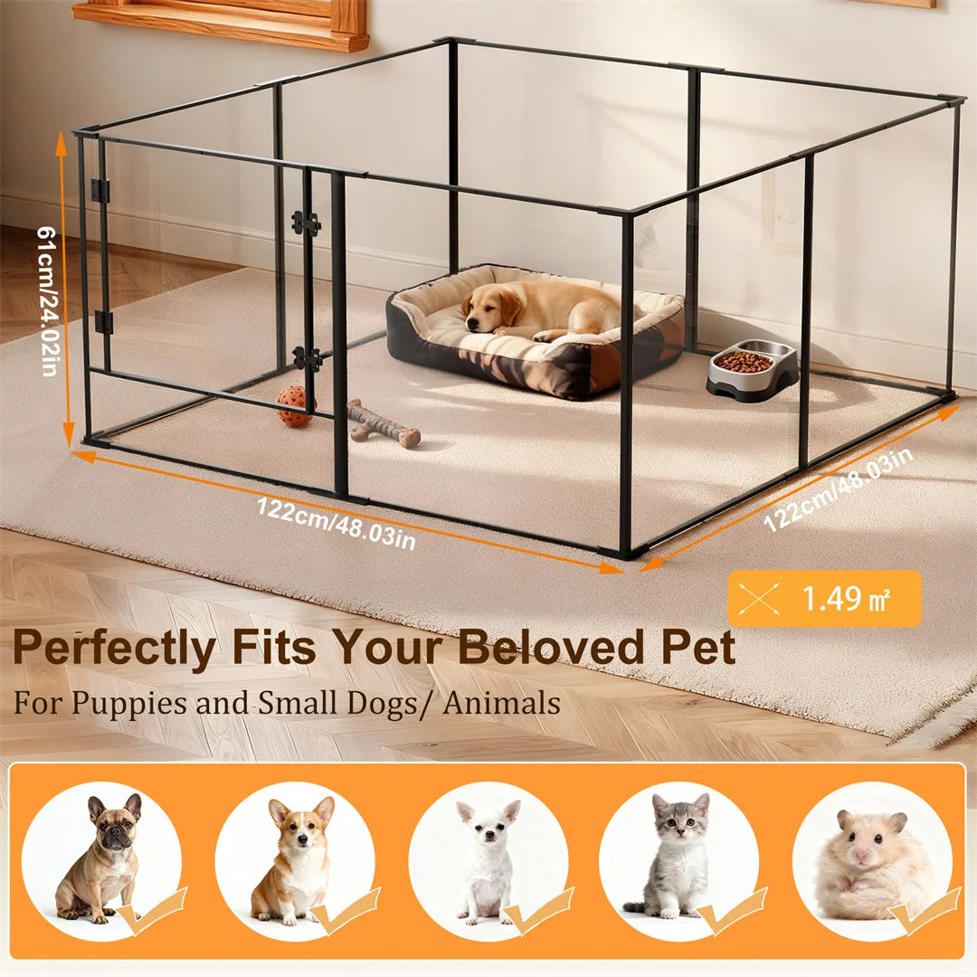 Bingopaw Acrylic Dog Playpen Indoor Exercise Fence