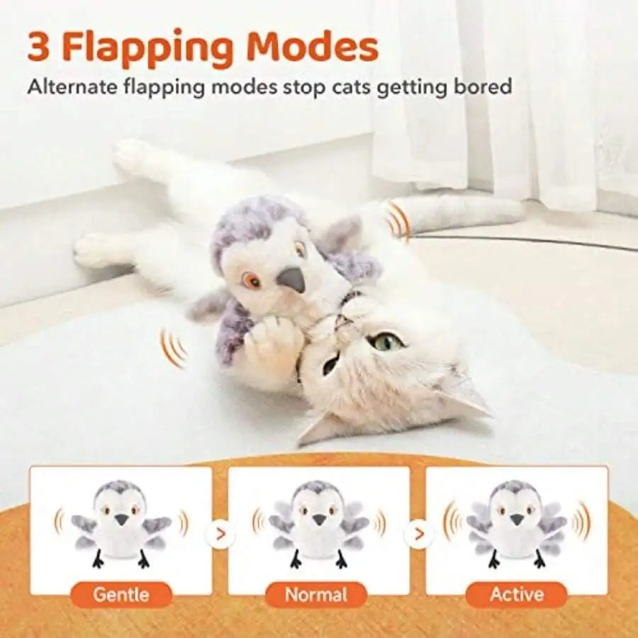 Interactive Cat Toy With Hanging Rope And Chirping Bird