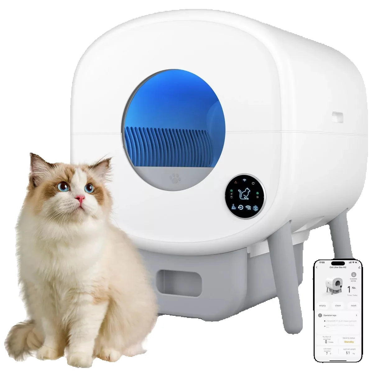 Self Cleaning Cat Litter Box Automatic With App Control And Safety