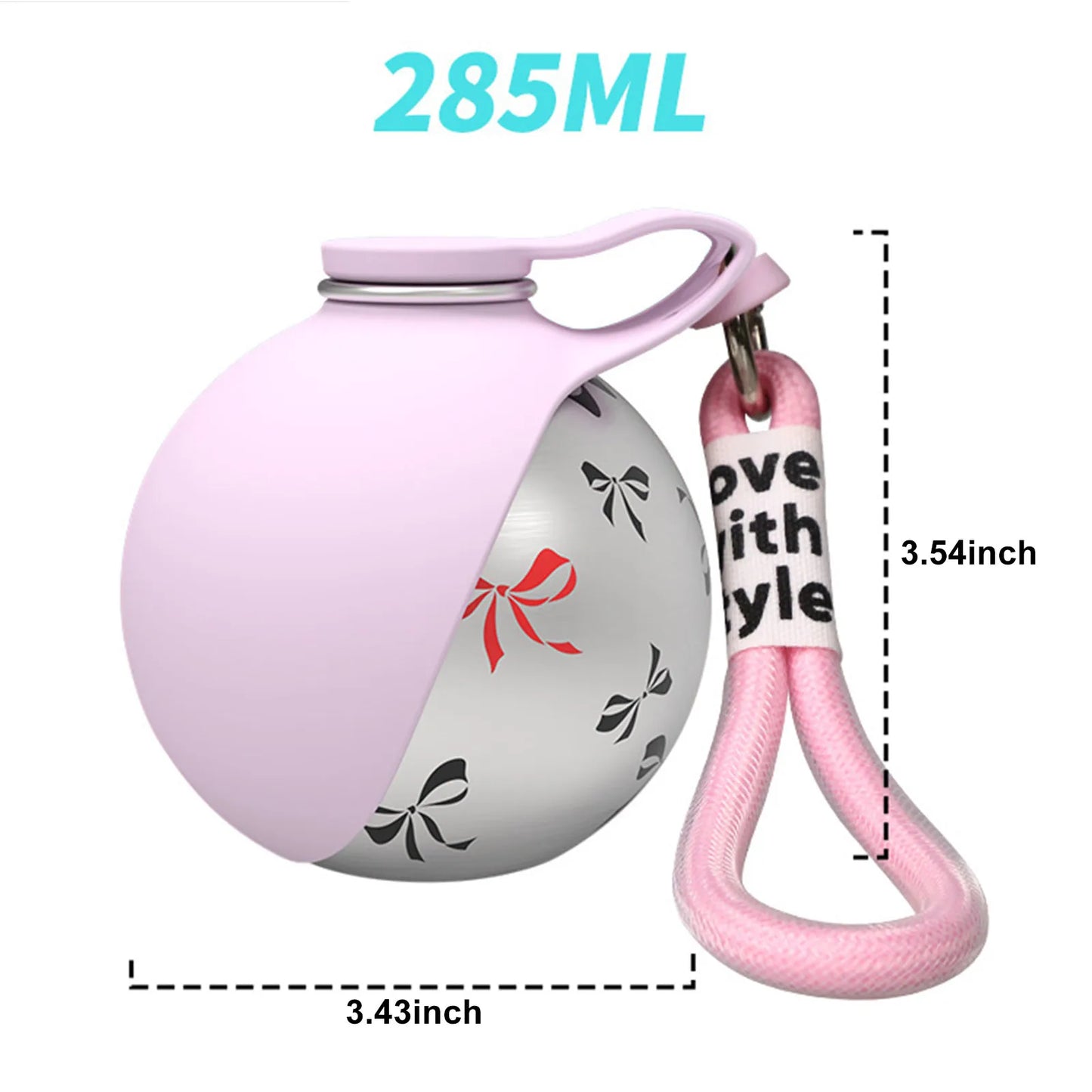 2-In-1 Dog Water Bottle With Silicone Bowl Stainless Steel Travel
