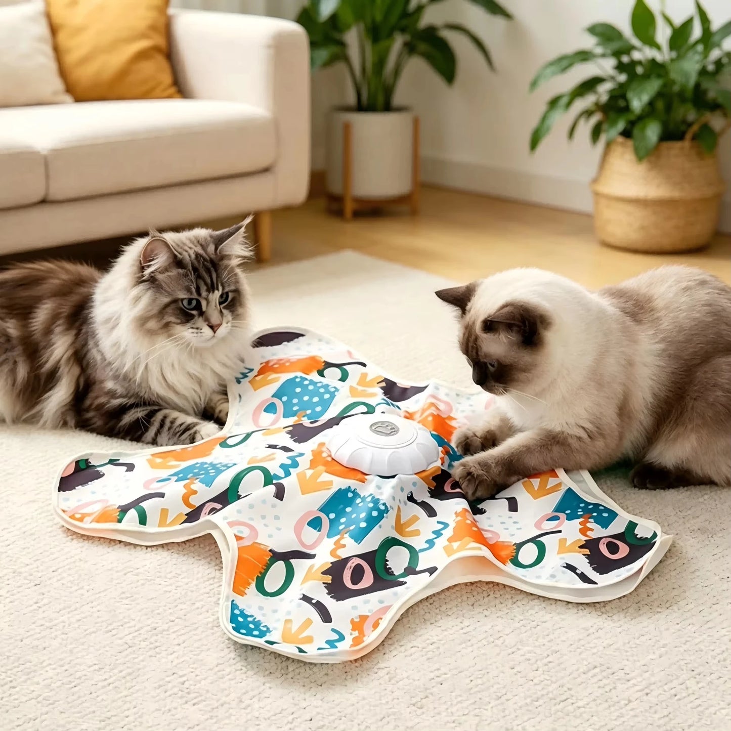 Automatic Interactive Cat Toy Hide And Seek Moving Feather Chirp