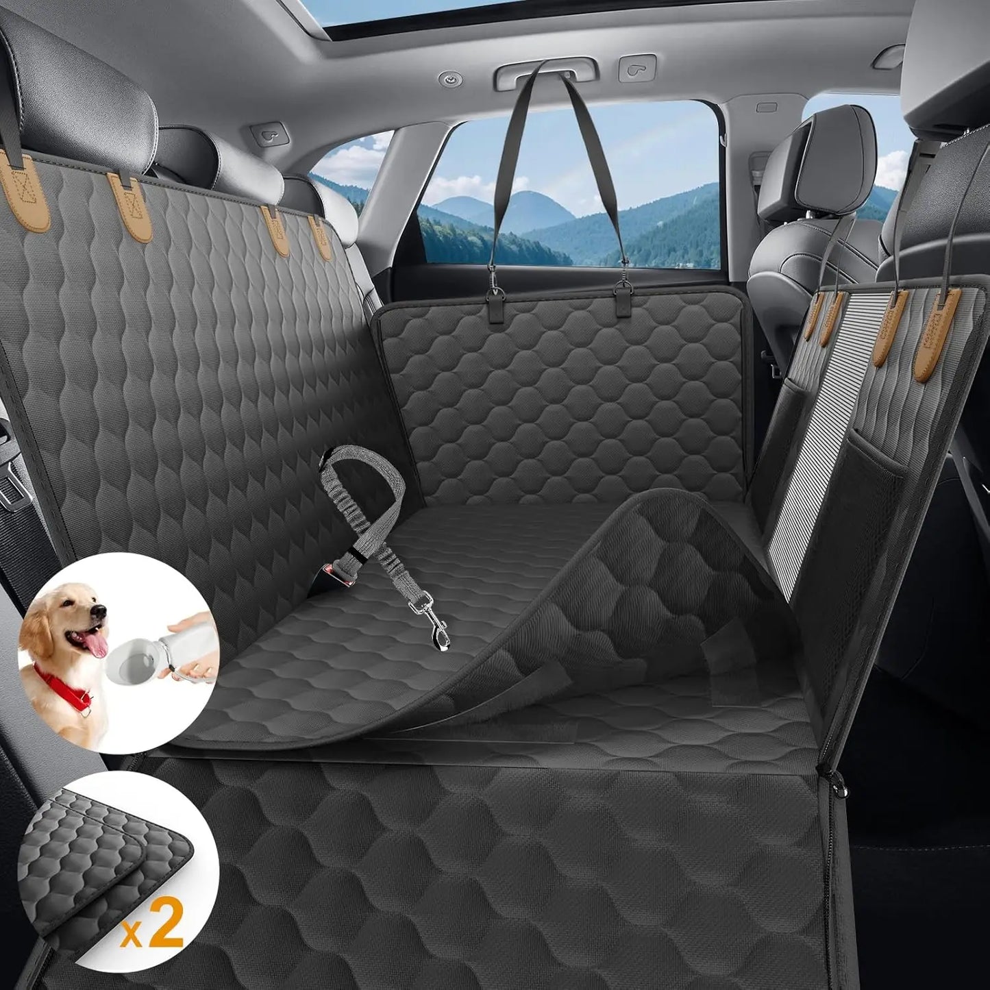 Wedyvko Waterproof Dog Car Seat Hammock Backseat Protector