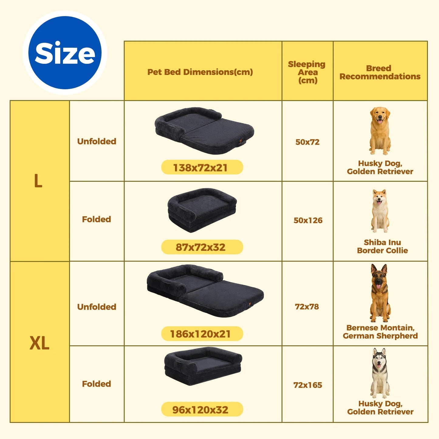 PAWZ Road Foldable Dog Bed For Adults And Kids Plush