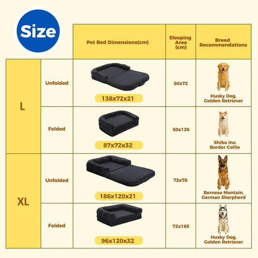 PAWZ Road Foldable Dog Bed For Adults And Kids Plush