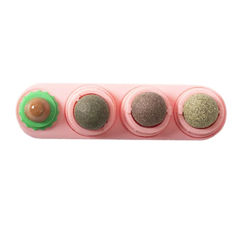 Rotating Catnip Silver Vine Toy for Dental Health Wall Mounted