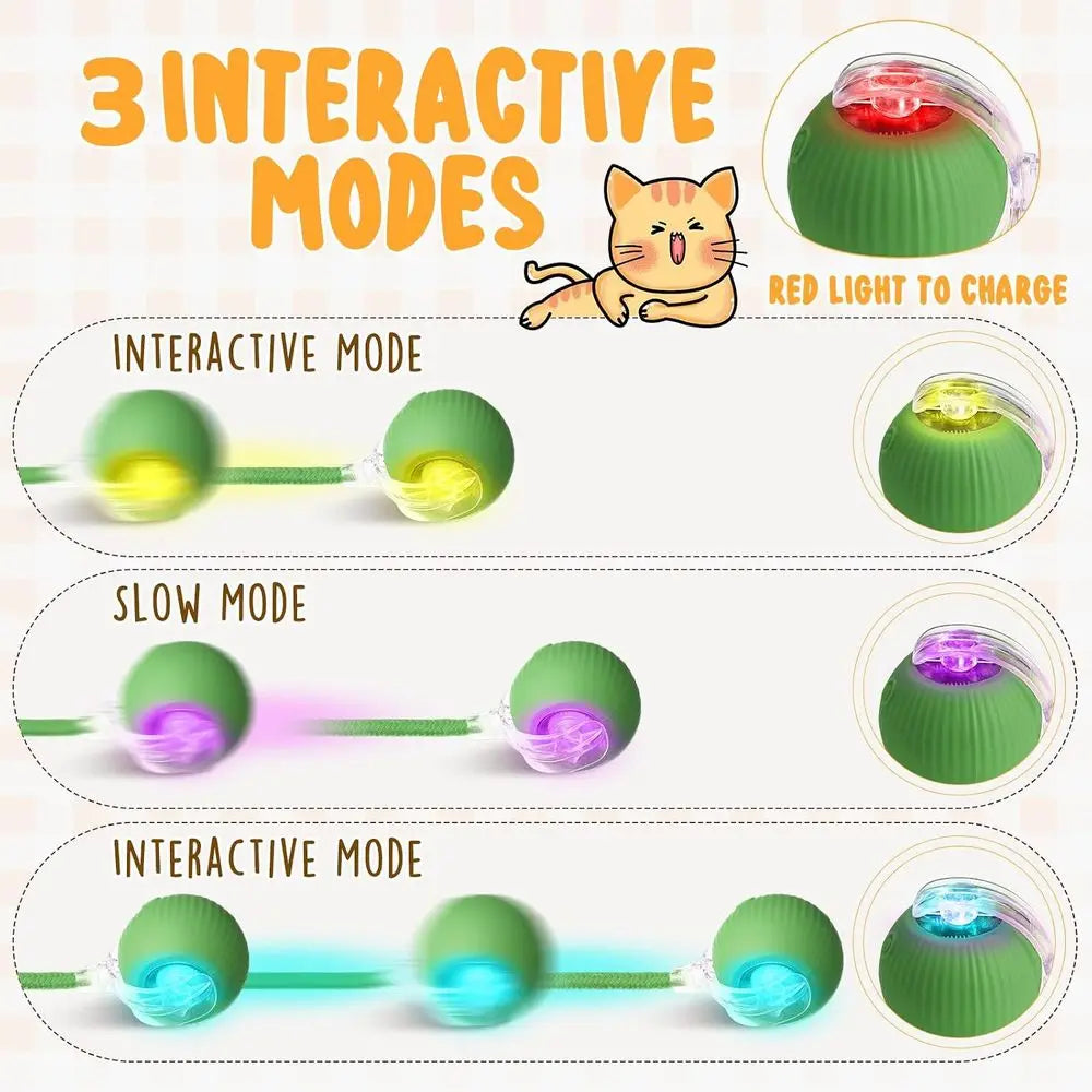 Six Pack Interactive Cat Ball Toy 360 Degree Rolling Ball