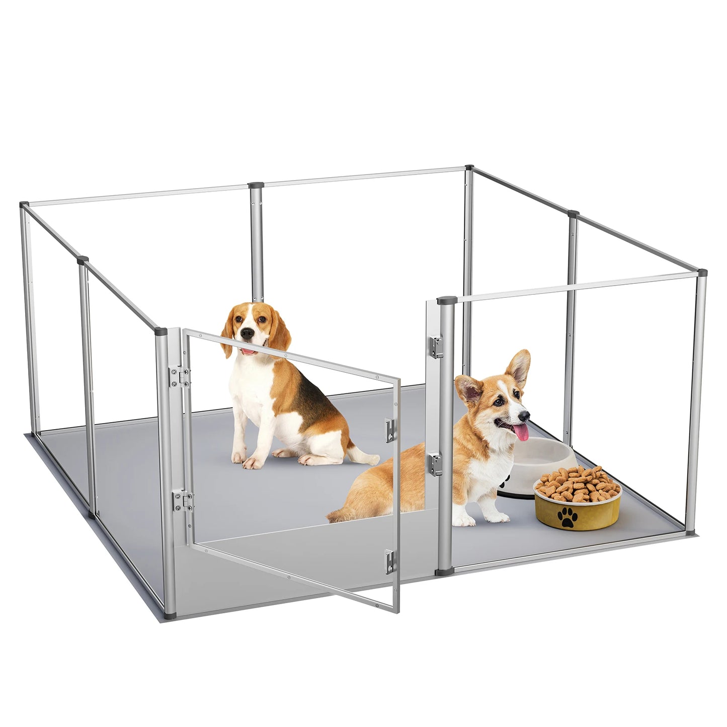 BINGOPAW Acrylic Dog Playpen Fence With Waterproof Pad For Pets