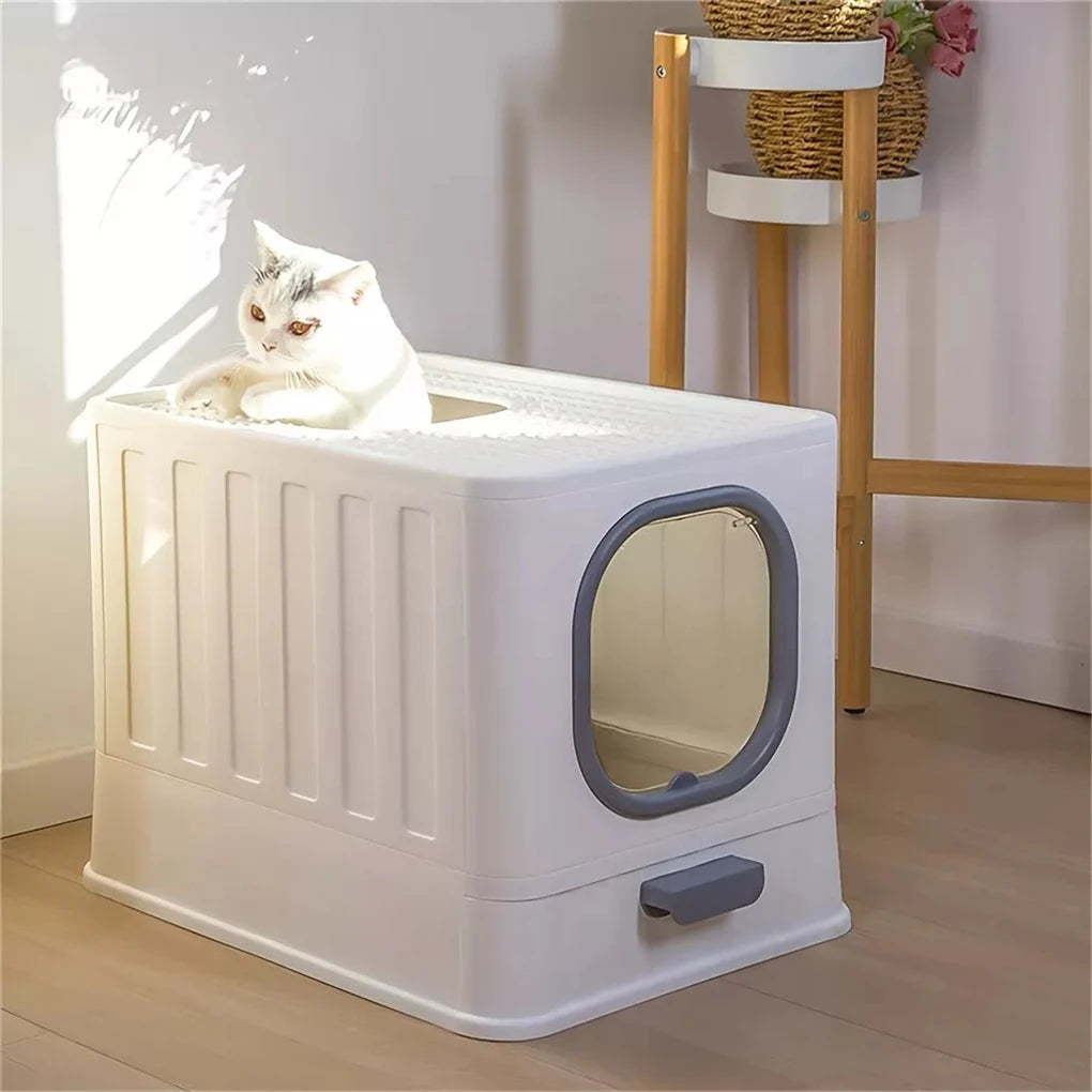 Leak Proof Enclosed Cat Litter Box Drawer Lid And Scoop