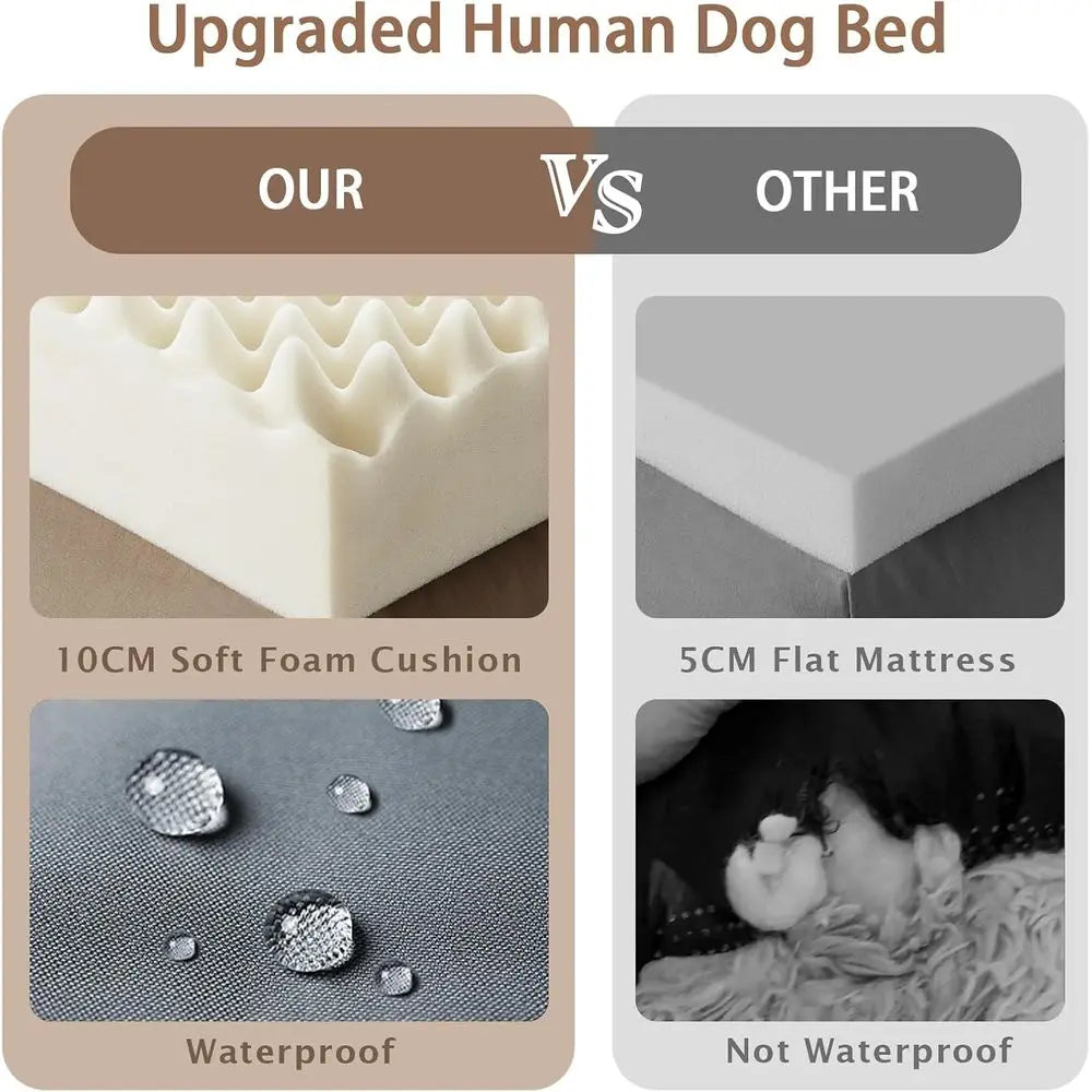 Memory Foam Dog Bed with Pillow Blanket and Strap