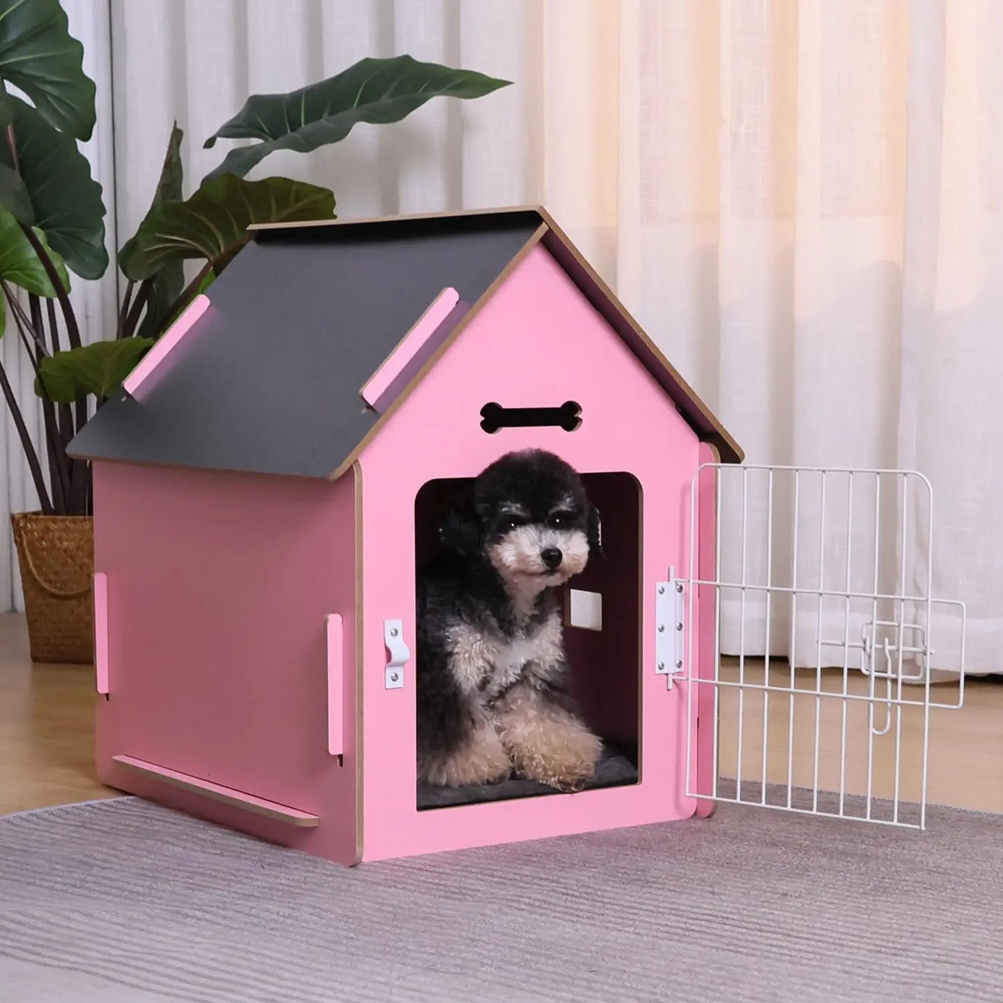 Cozy Wooden Indoor Pet House for Small Pets with Vents