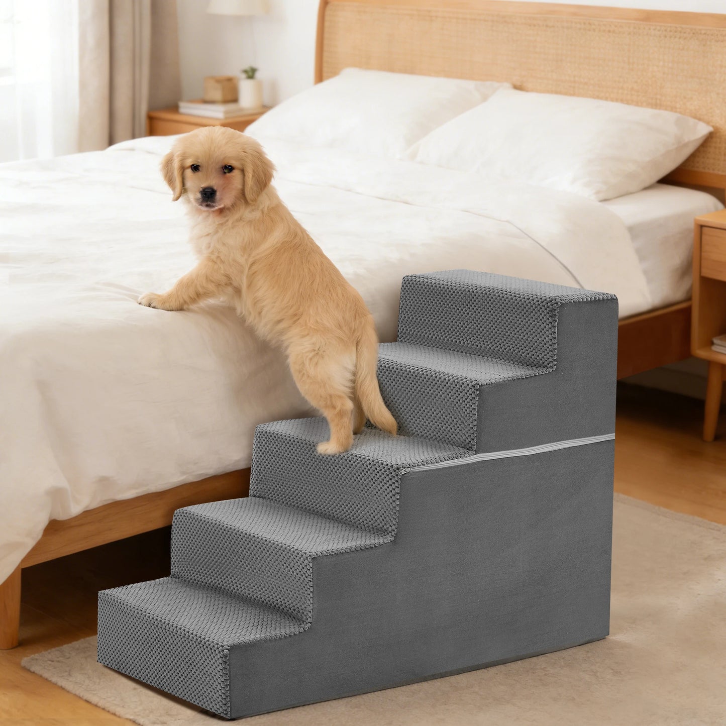 Three To Five Right Angled FoamNonSlip Dog Staircase Ramp