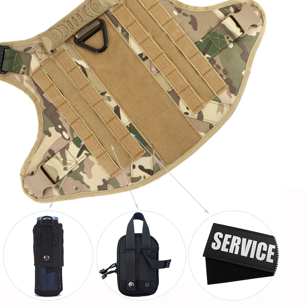 Tactical Dog Harness Leash Set For Large Dogs Vest Handle