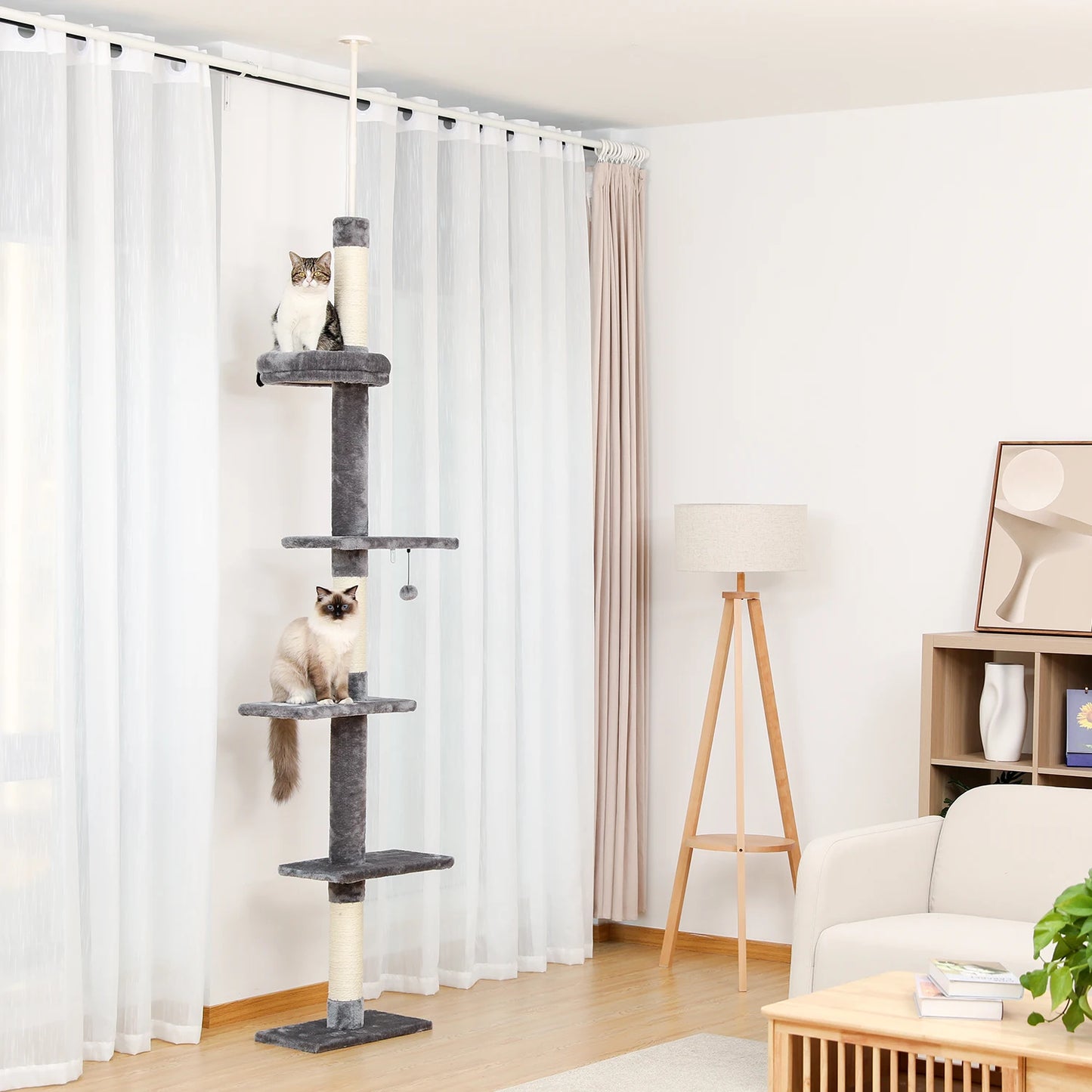 PEQULTI CN Adjustable Cat Tree with Scratching Posts