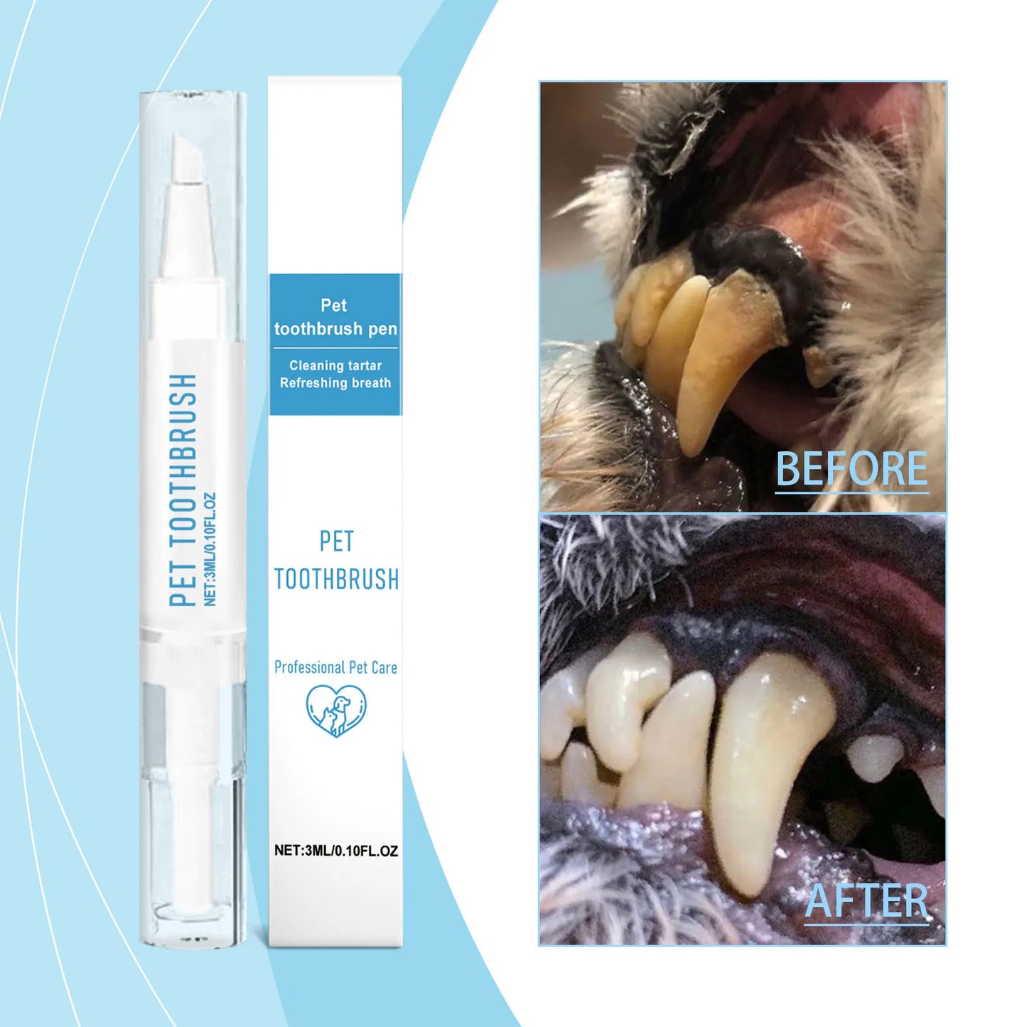 Pet Toothbrush Pen For Dogs And Cats Fresh Breath Cleaning
