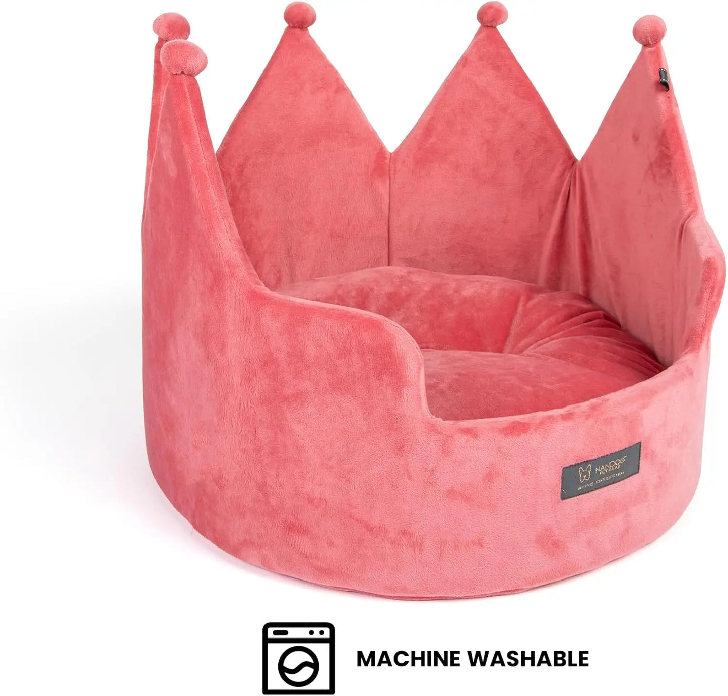 Crown Shaped Plush Pet Bed for Dogs and Cats Washable