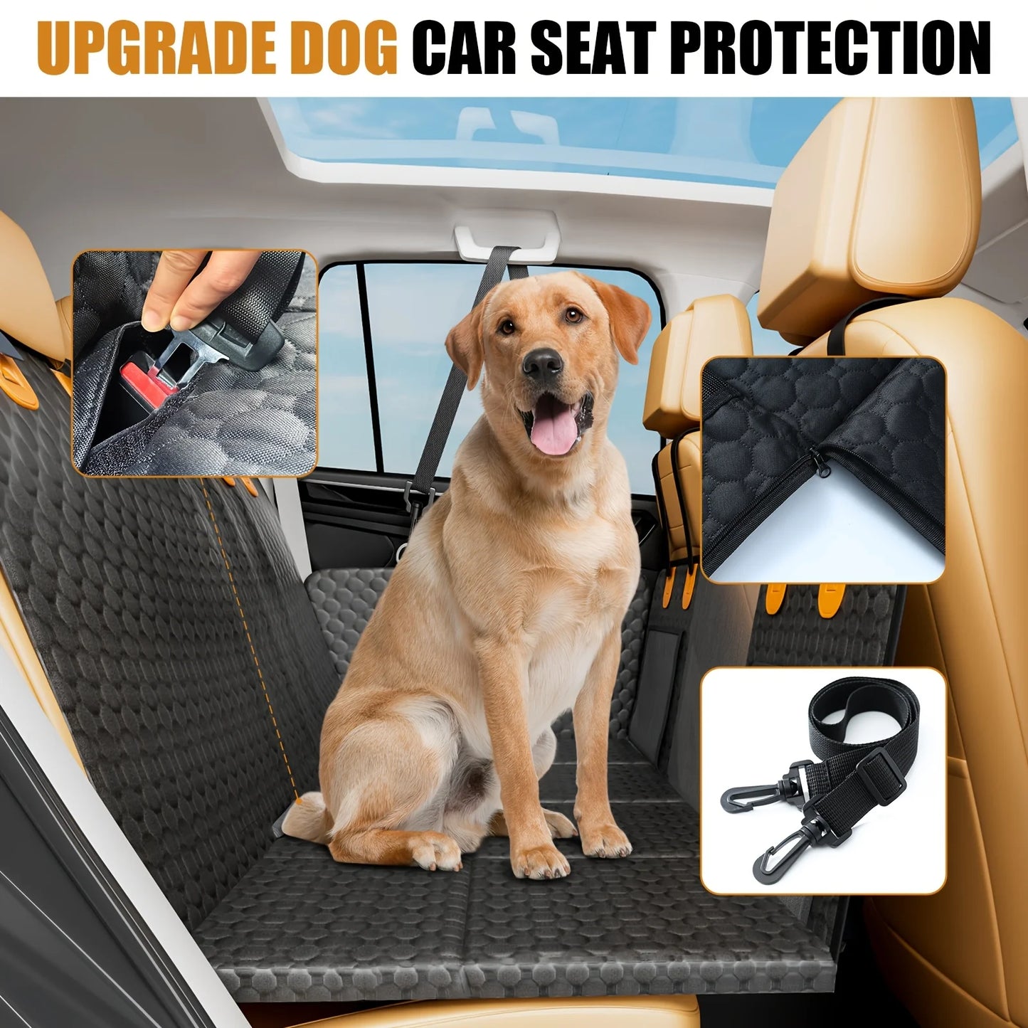Nonecn Dog Back Seat Extender Car Hammock Cover Waterproof