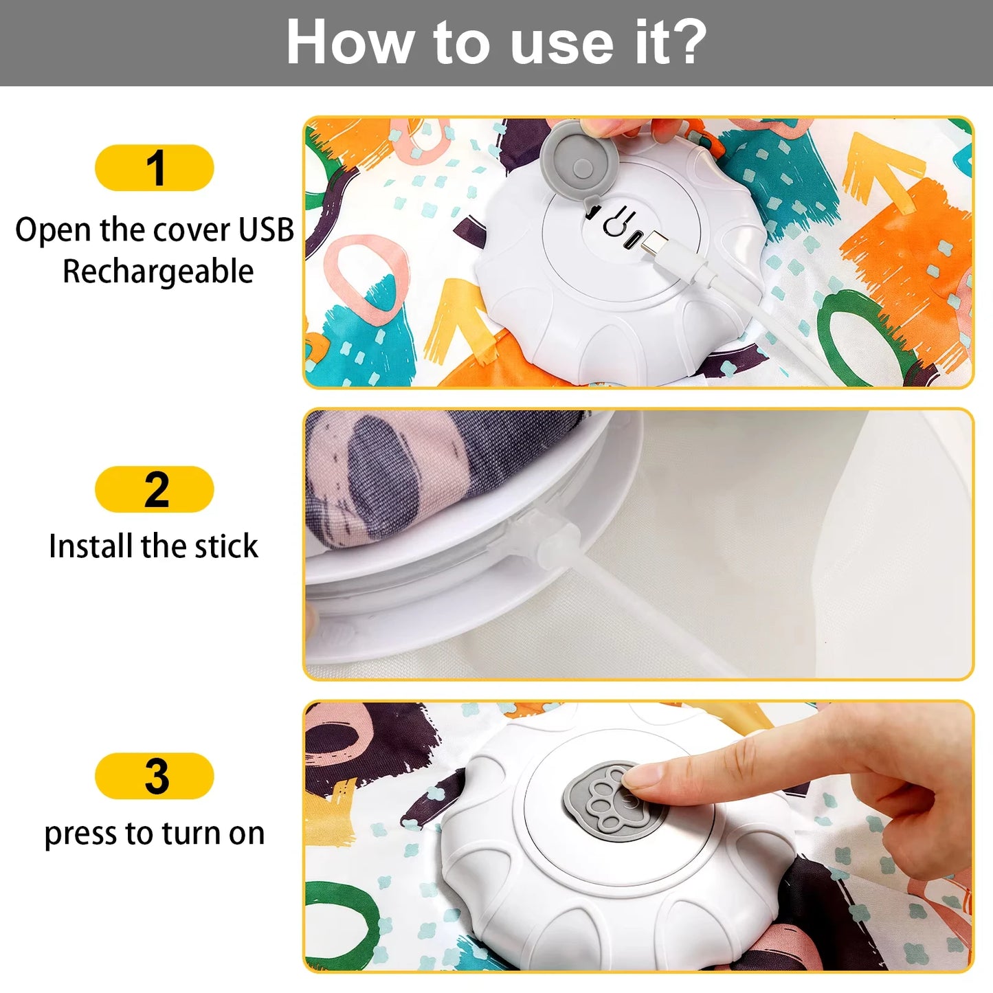Automatic Interactive Cat Toy Hide And Seek Moving Feather Chirp