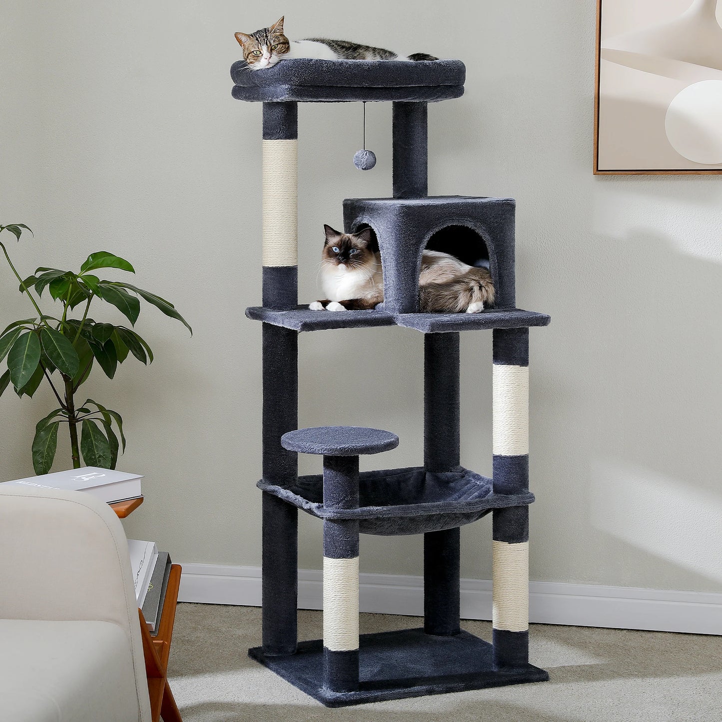 PAWZ Road Five Level Indoor Cat Tree Tower With Hammock