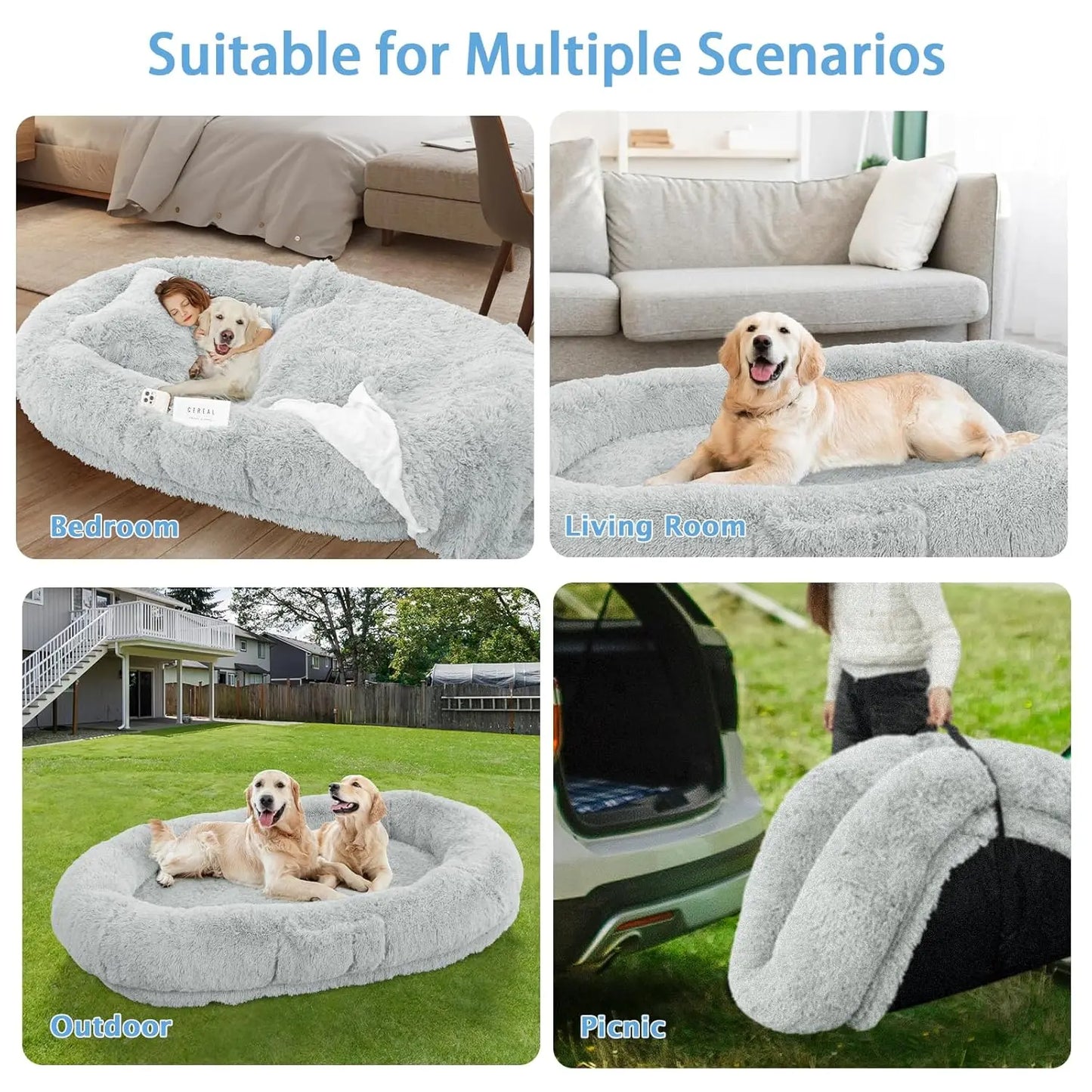 Memory Foam Bed For People And Pets Washable And Waterproof