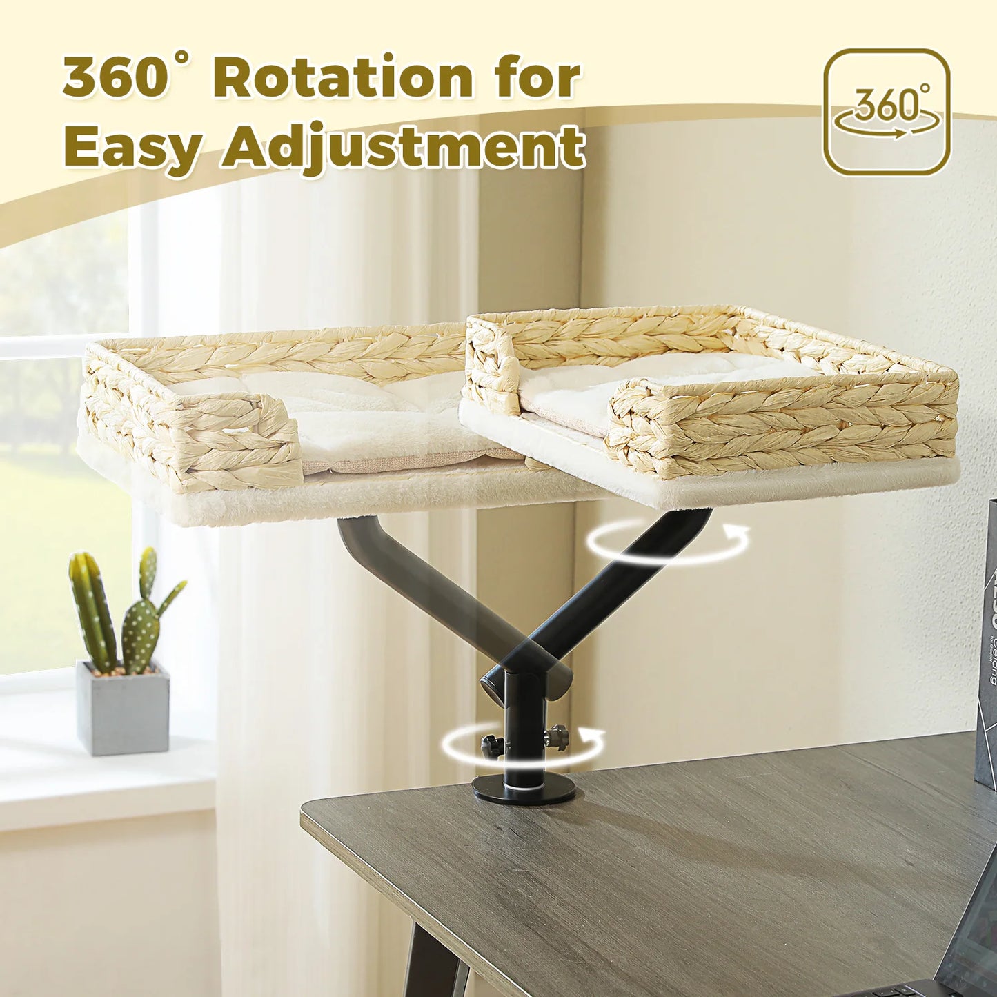 PAWZ Road Cat Desk Bed With Rotating Adjustable Stand