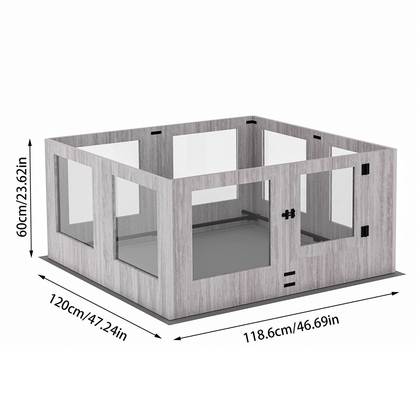 BINGOPAW Tempered Glass Dog Playpen Whelping Fence Waterproof Pad