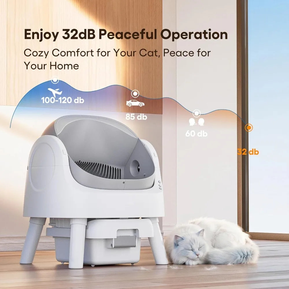 Self Cleaning Cat Litter Box Automatic For Multiple Cats Sensors