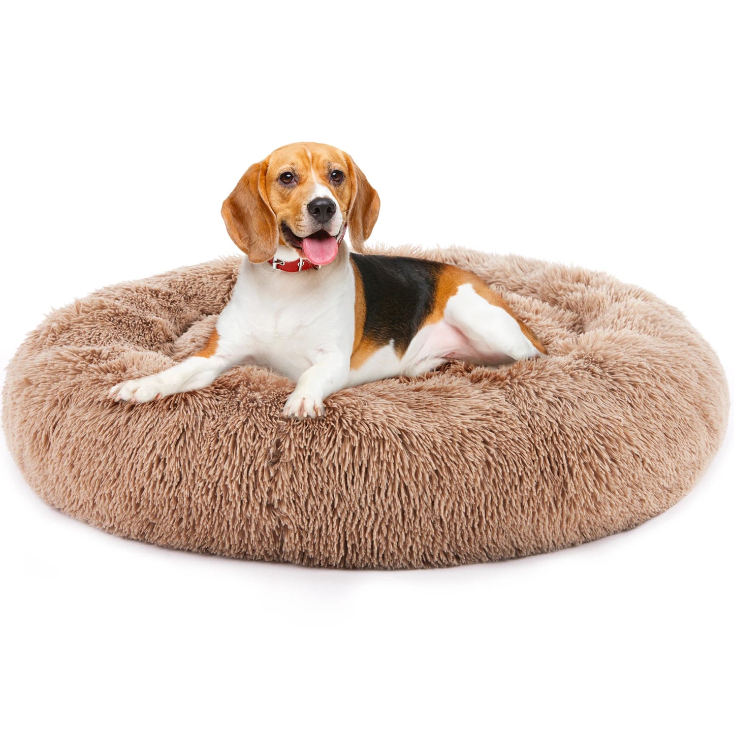JHK Calming Plush Faux Fur Dog Bed Anti Slip Washable