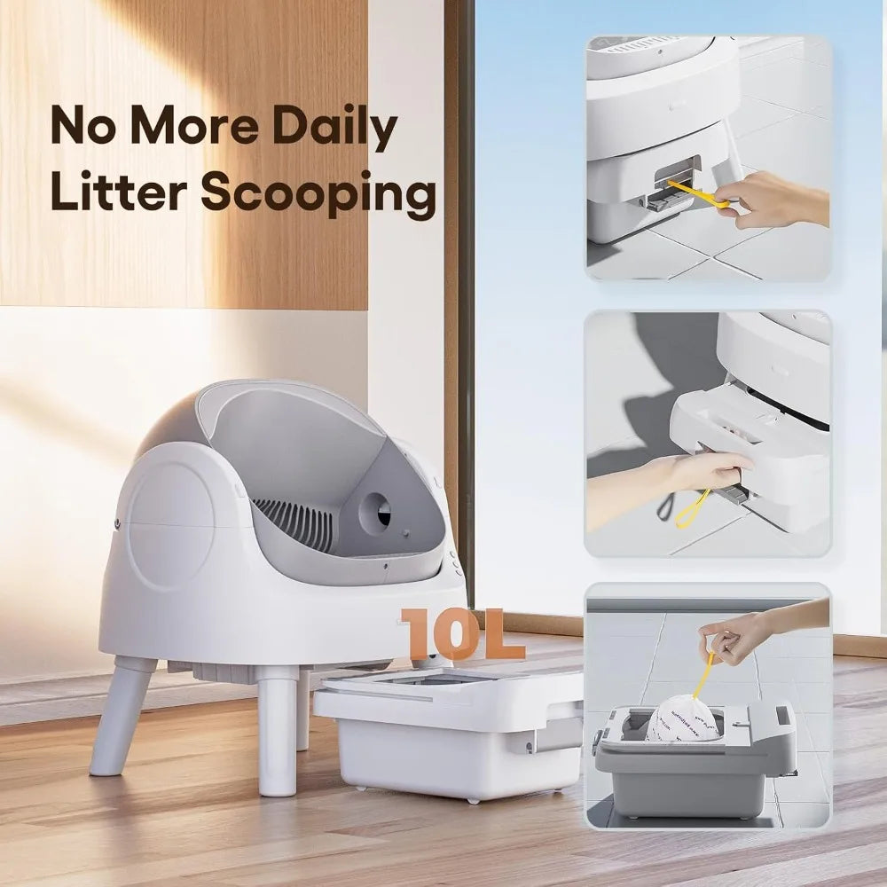 Self Cleaning Cat Litter Box Automatic For Multiple Cats Sensors