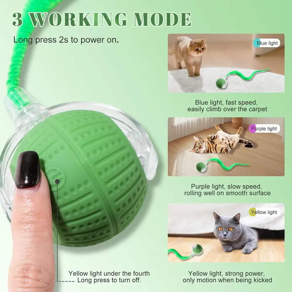 Interactive Cat Toys For Indoor Cats Rolling Motion Activated Balls
