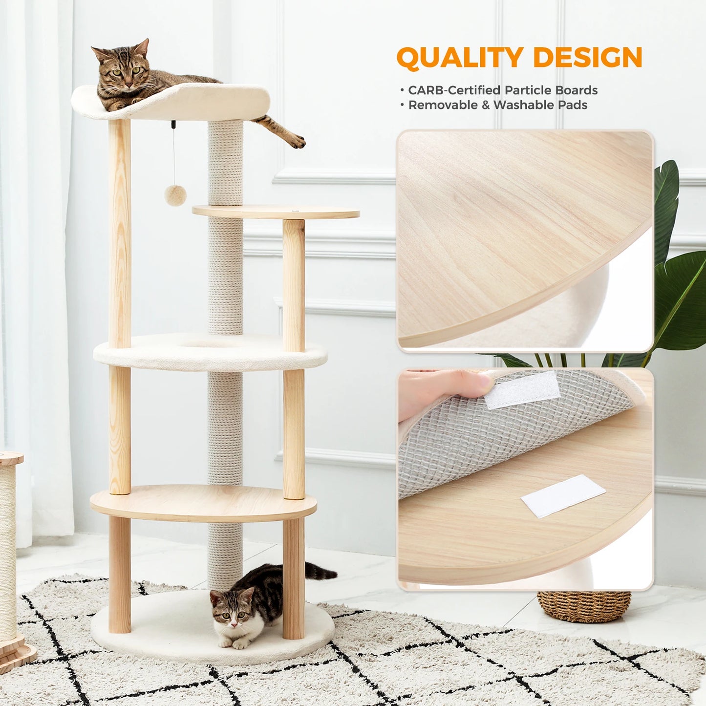 PAWZ Road Five Level Cat Tree Tower With Scratching Post