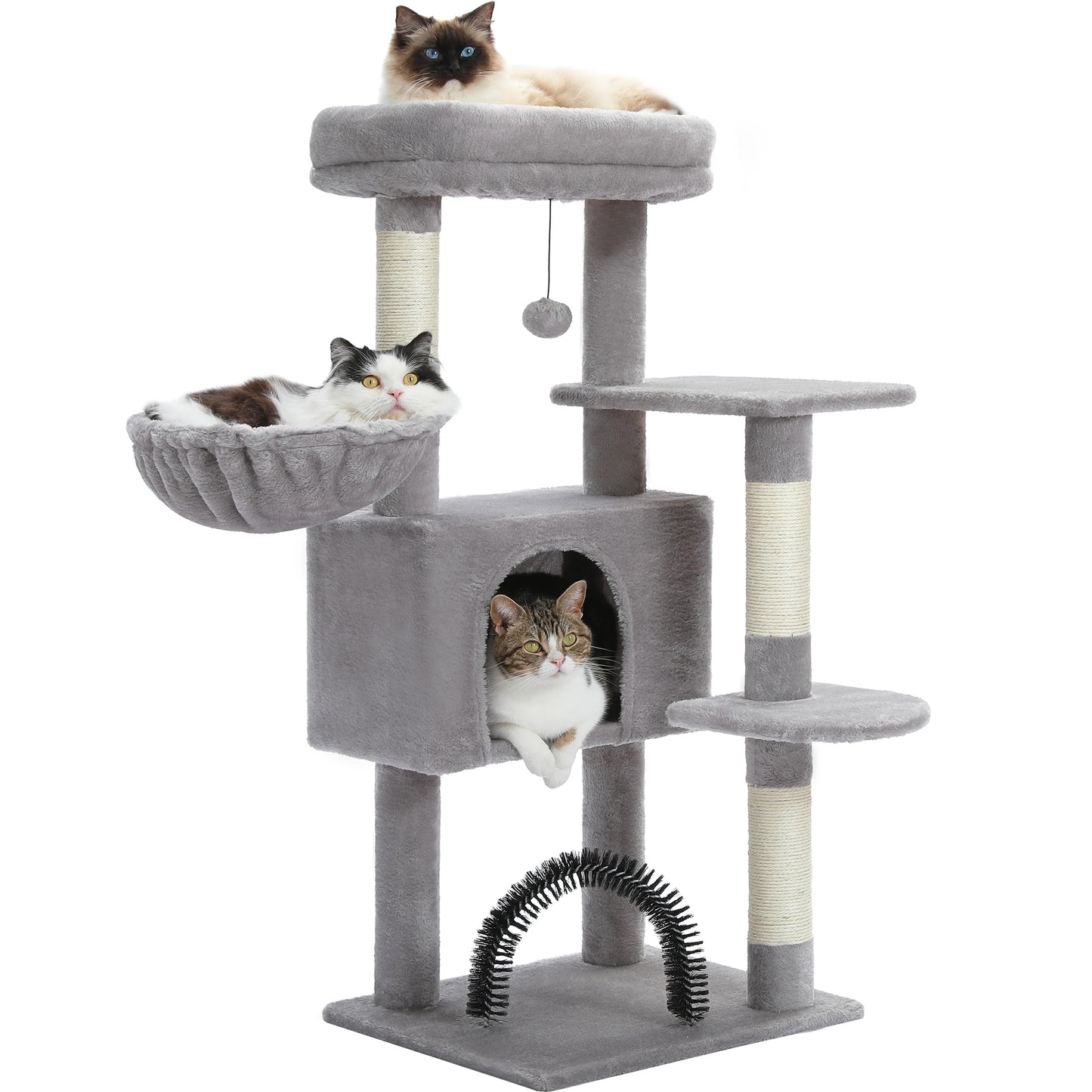 PAWZ Road Cat Tree With Toy Tower And Plush Hammock