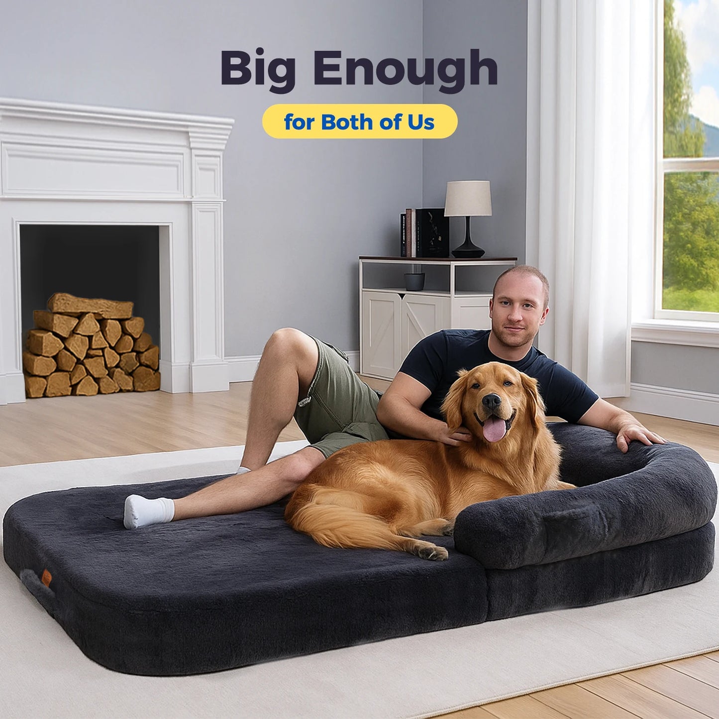 PAWZ Road Foldable Dog Bed For Adults And Kids Plush