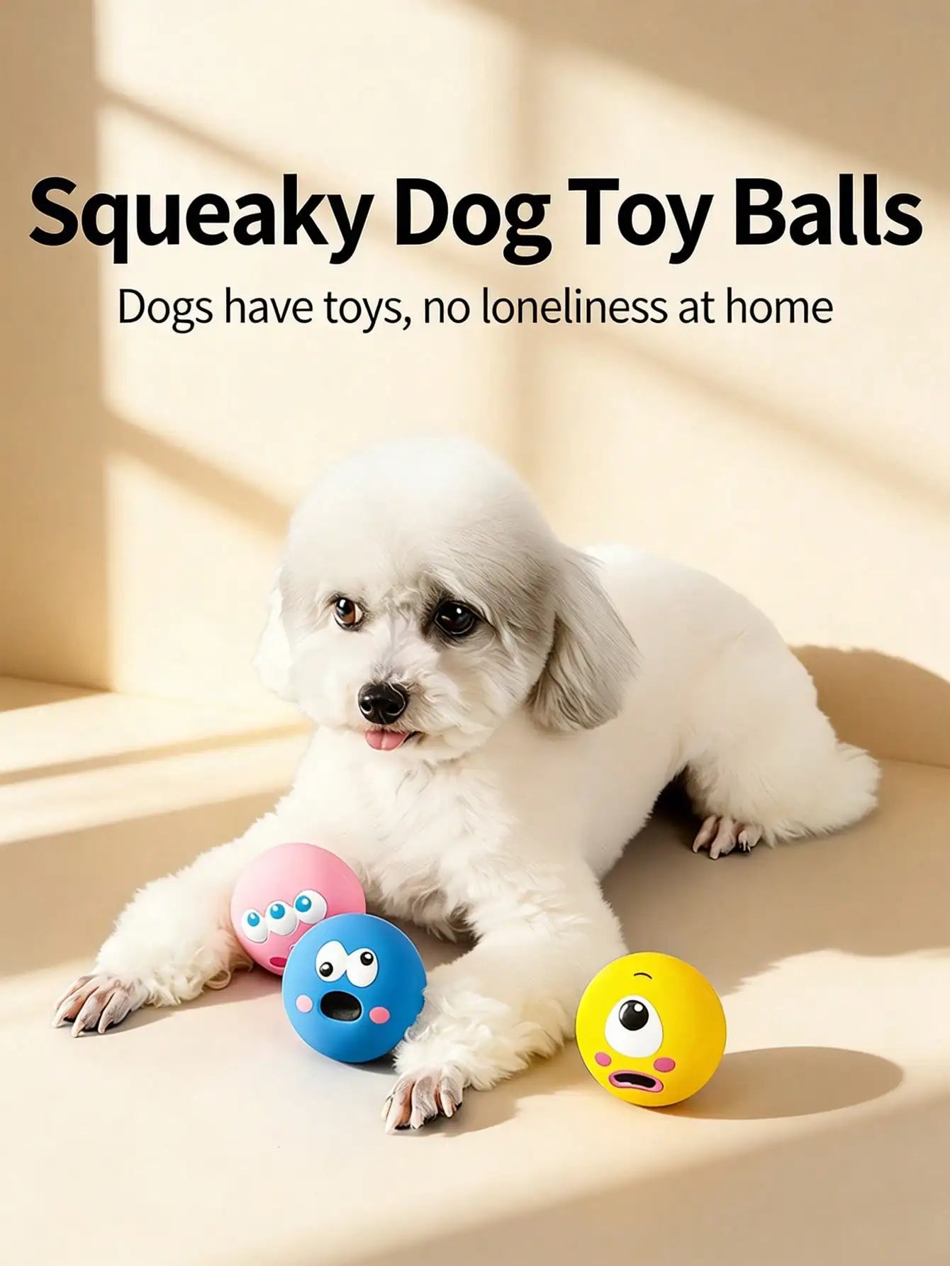 Squeaky Dog Dental Cleaning Ball Interactive Training Toy