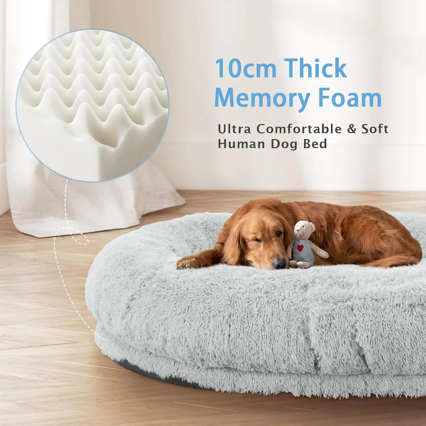 Memory Foam Bed For People And Pets Washable And Waterproof