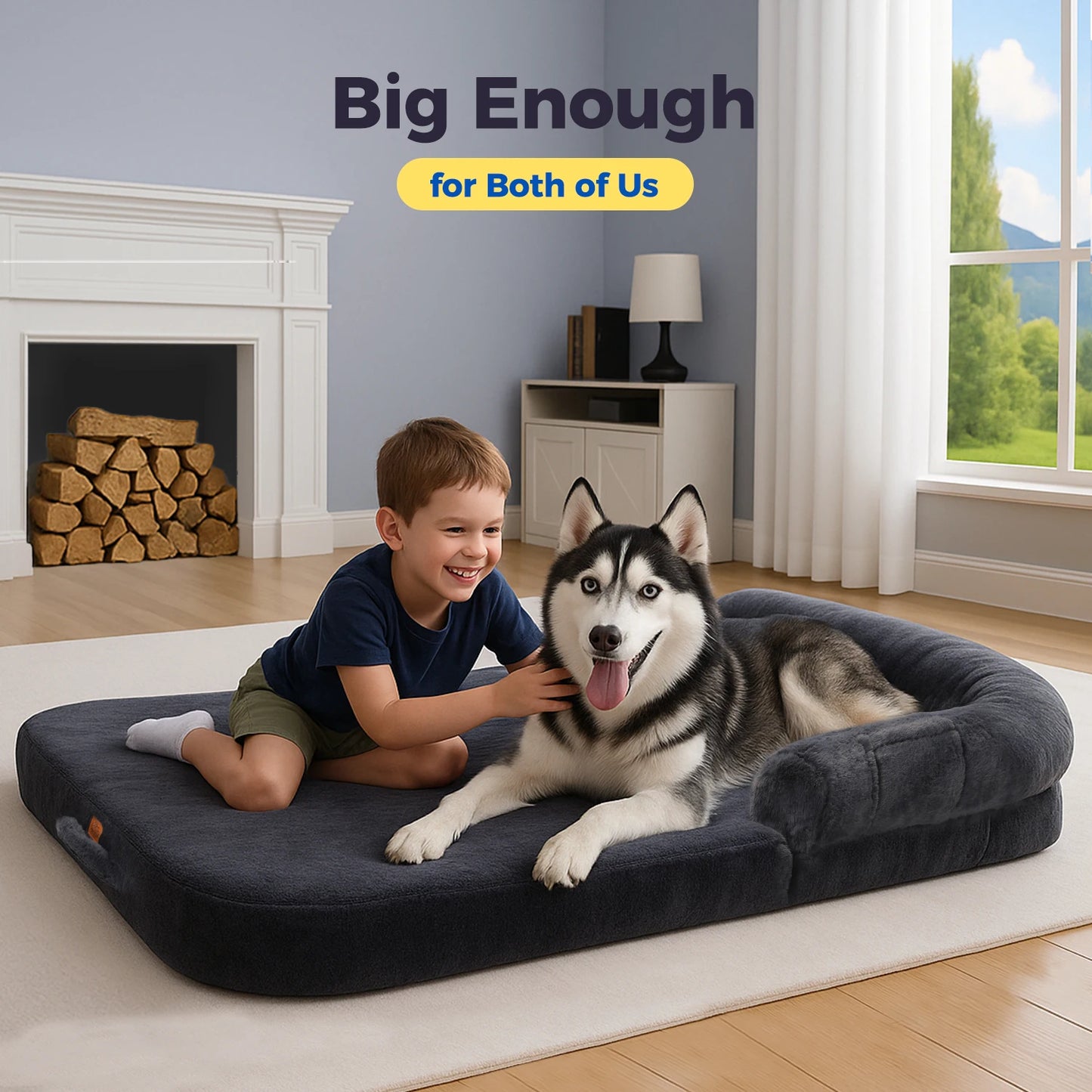 PAWZ Road Foldable Dog Bed For Adults And Kids Plush