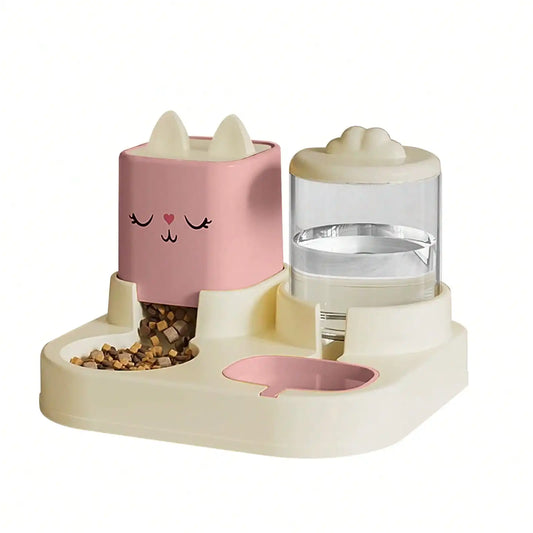 Automatic Pet Food And Water Dispenser With Detachable Bowl