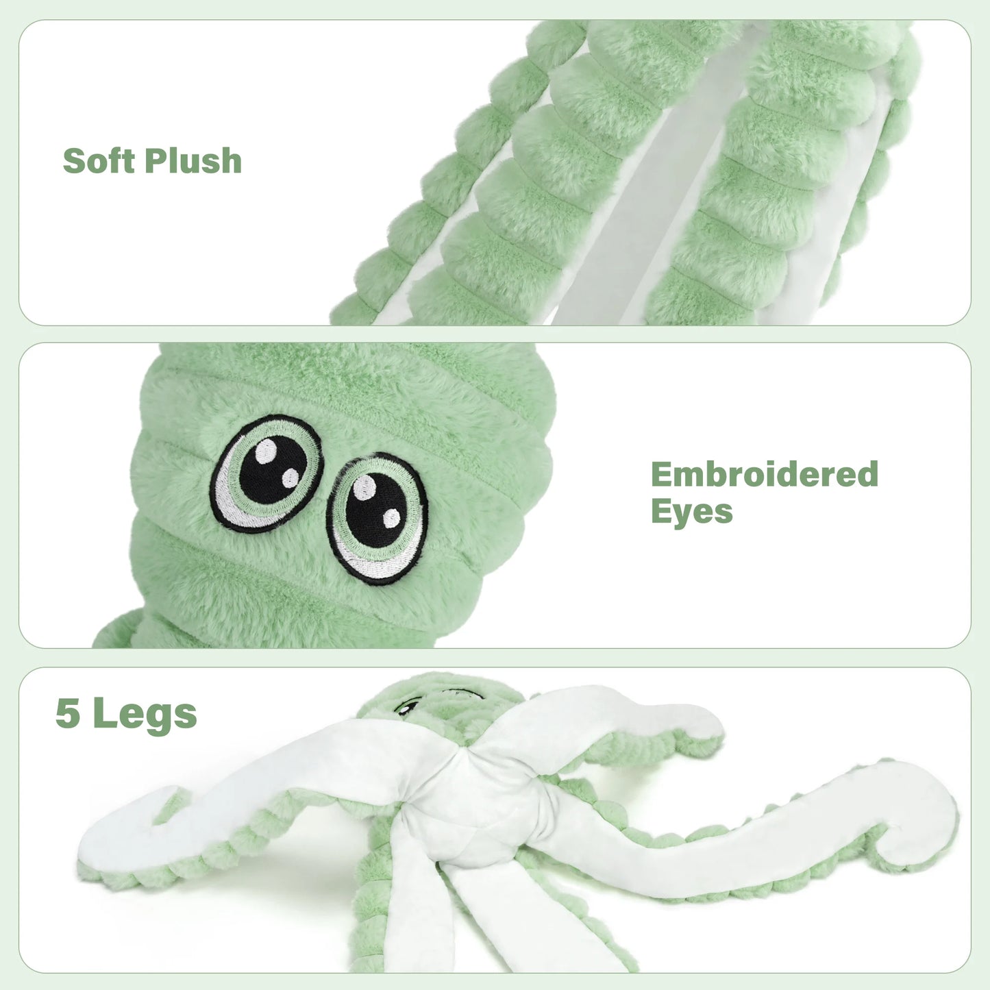 Octopus Design Plush Squeaky Dog Chew Toy for Small Dogs